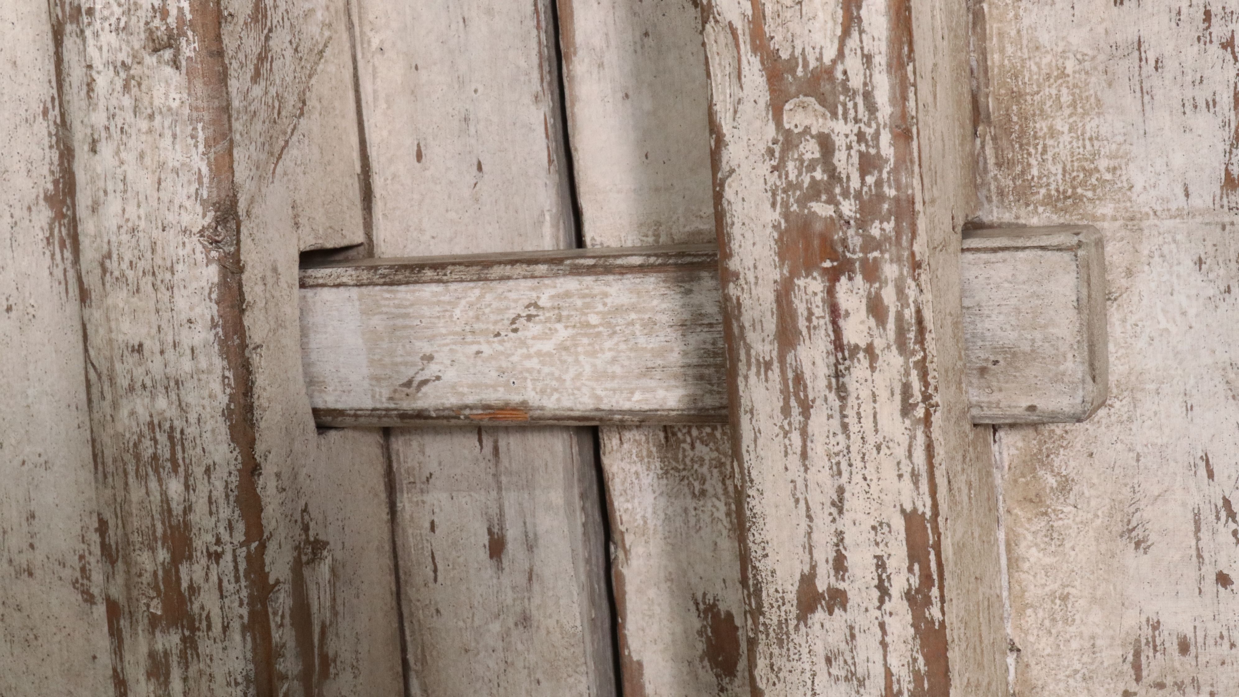 Southeast Asian Style Painted Wood Salvaged Door Armoire