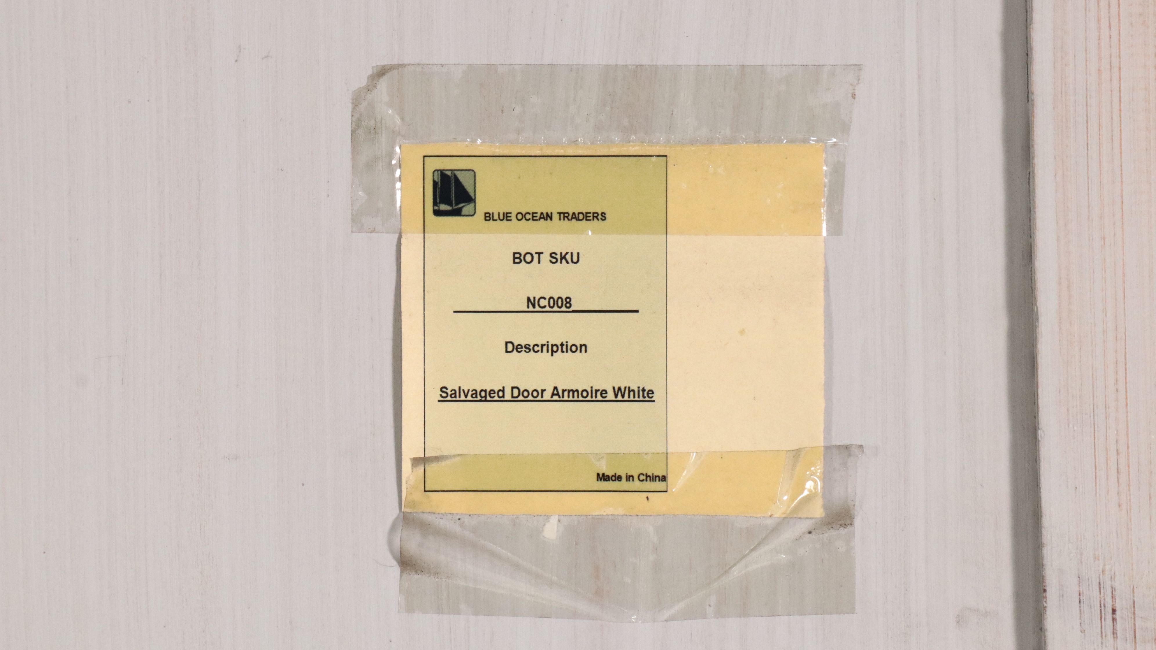 Southeast Asian Style Painted Wood Salvaged Door Armoire