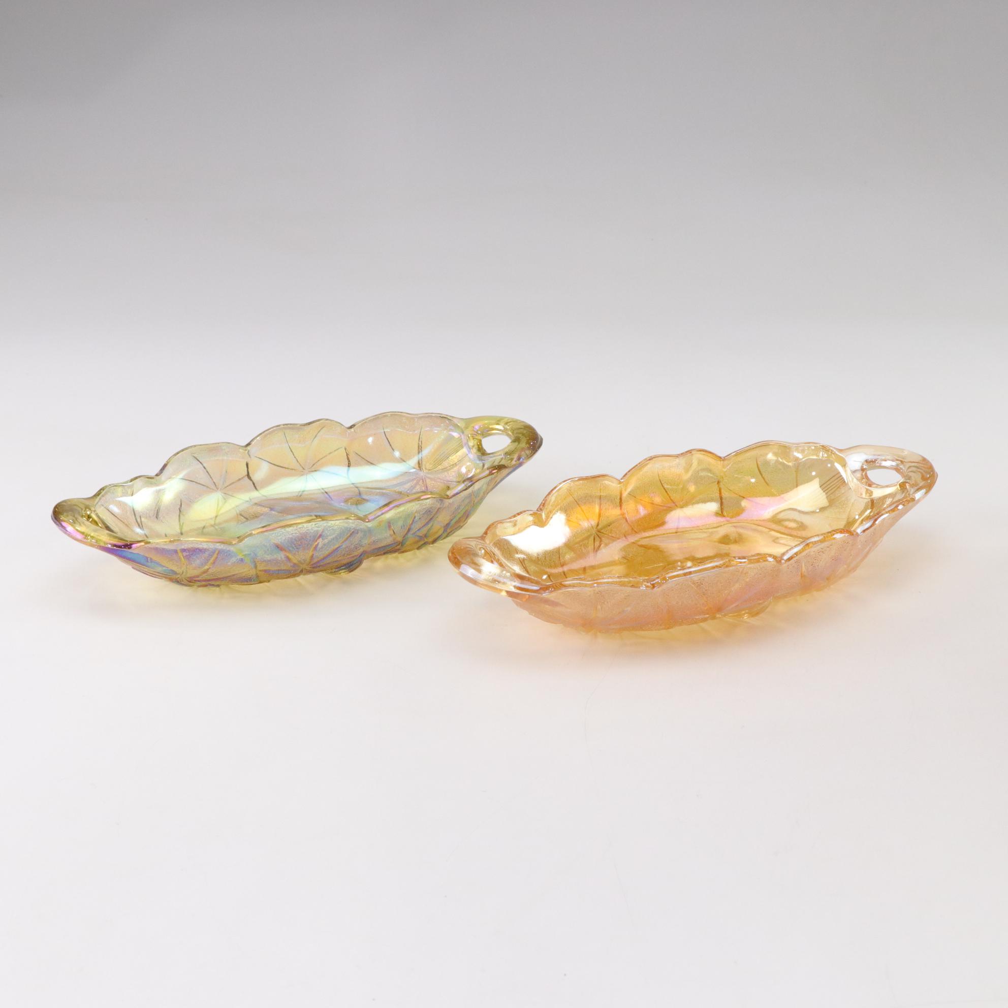 Indiana Glass Grape Carnival Glass Pitcher and Glasses with Two Lotus Bowls