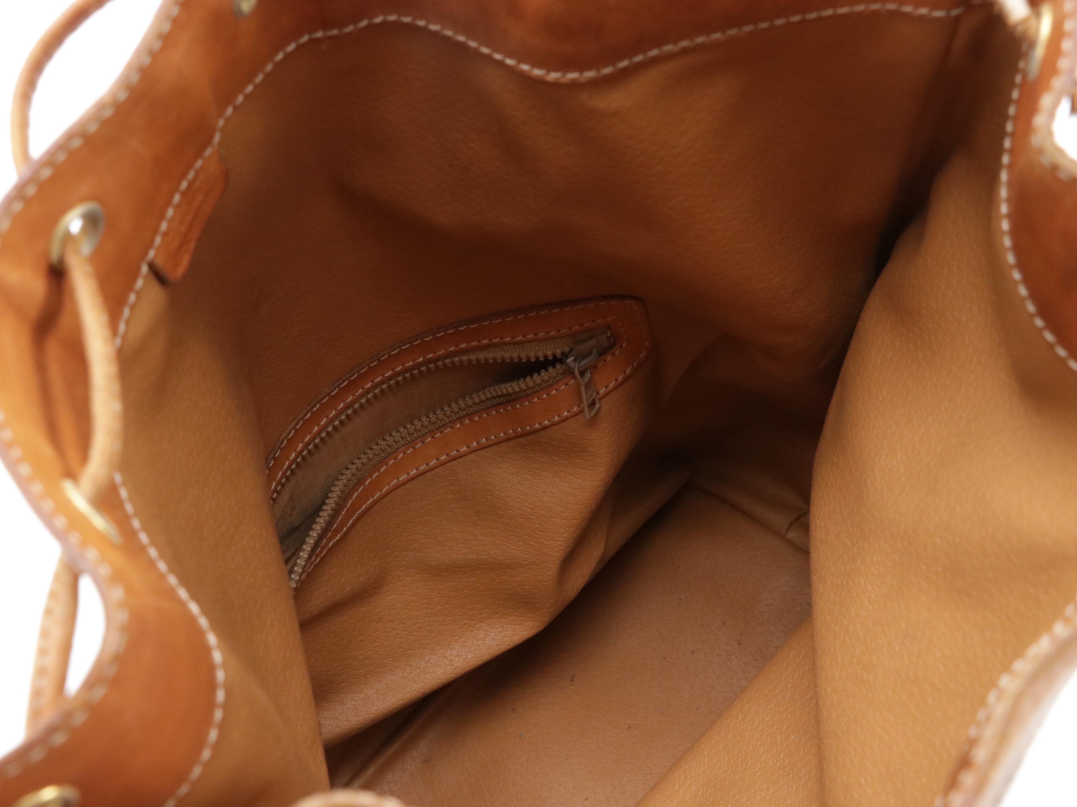 Celine Drawstring Bucket Bag in Macadam Canvas with Leather Trim