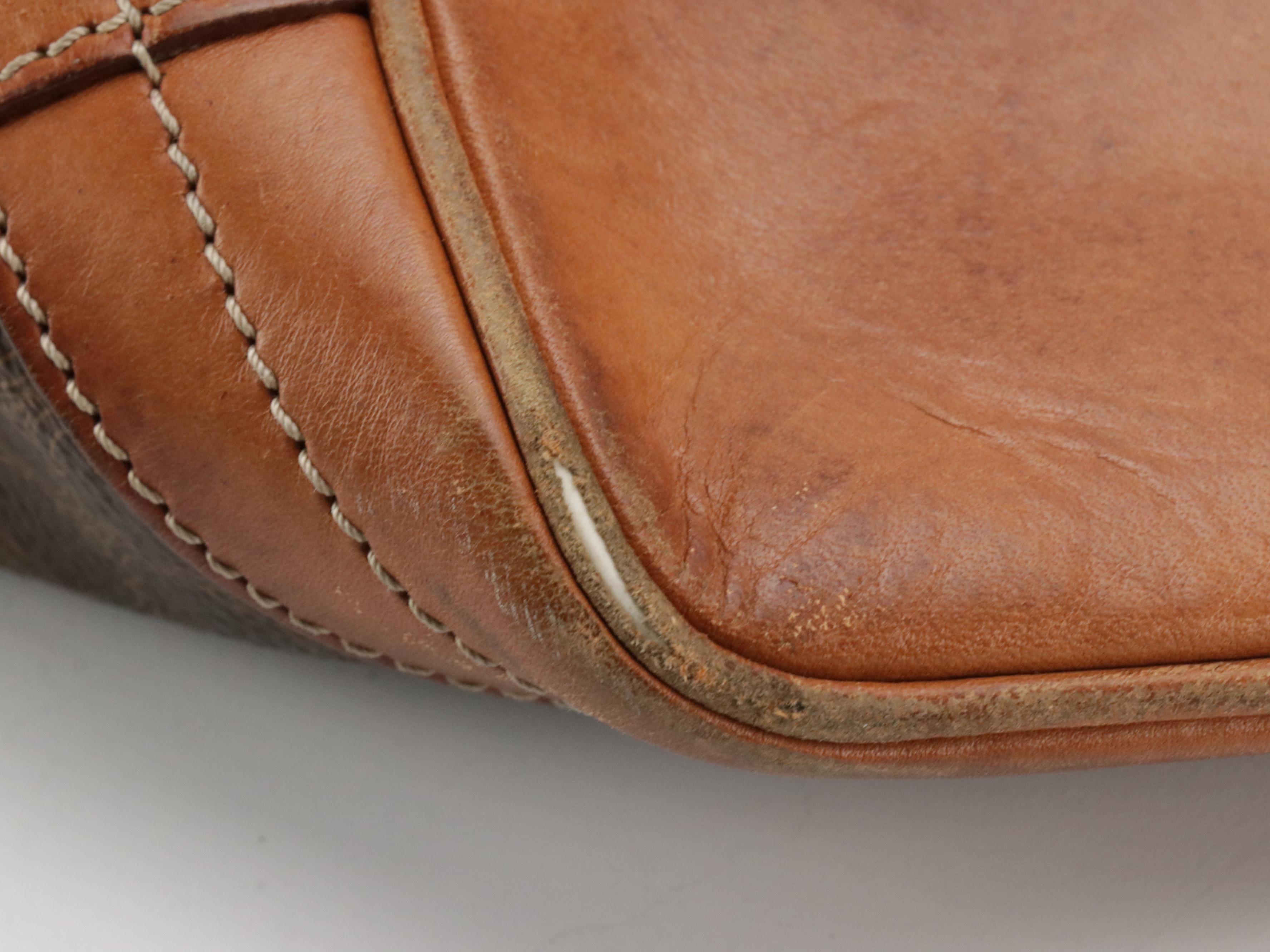 Celine Drawstring Bucket Bag in Macadam Canvas with Leather Trim