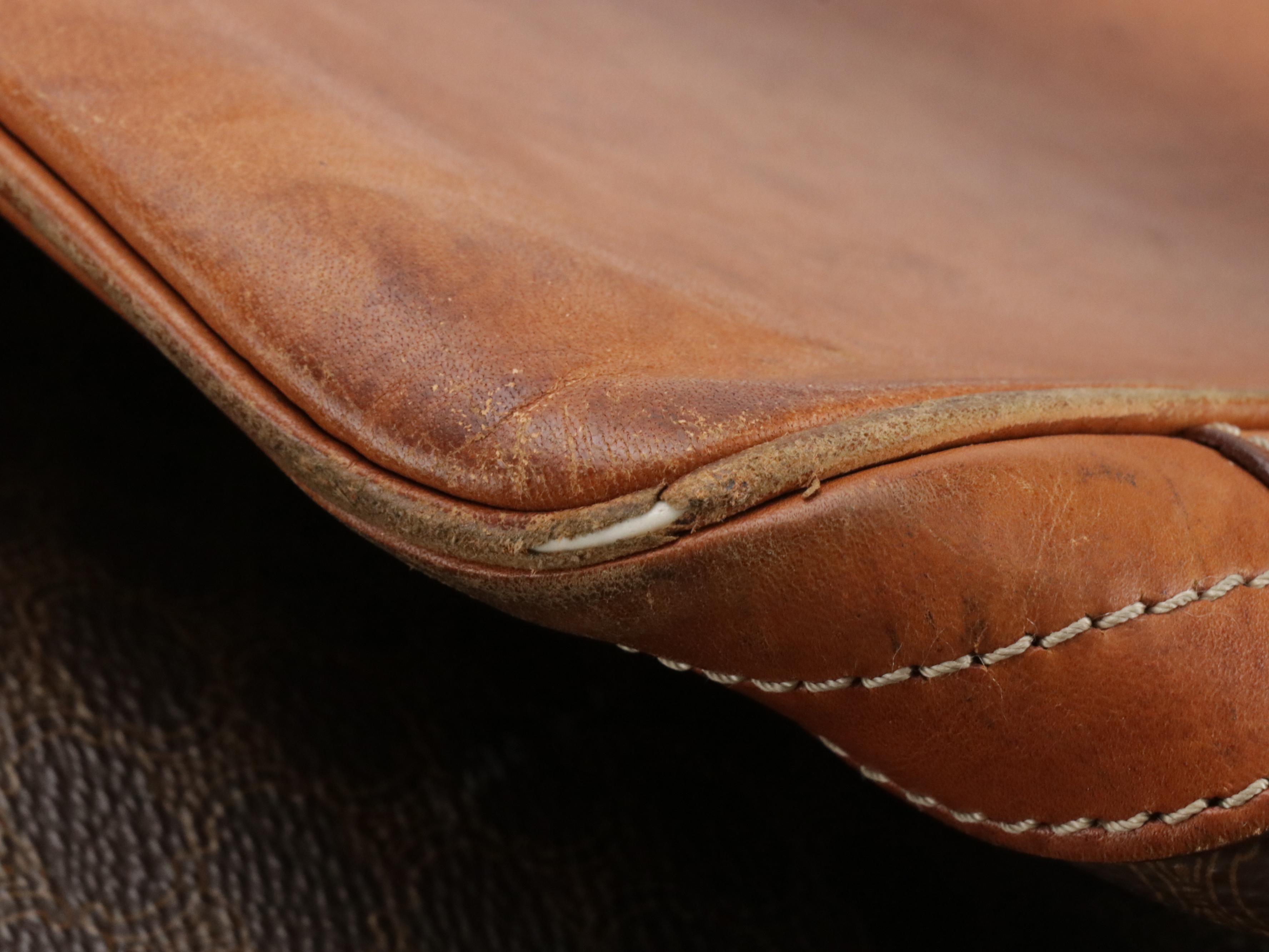 Celine Drawstring Bucket Bag in Macadam Canvas with Leather Trim