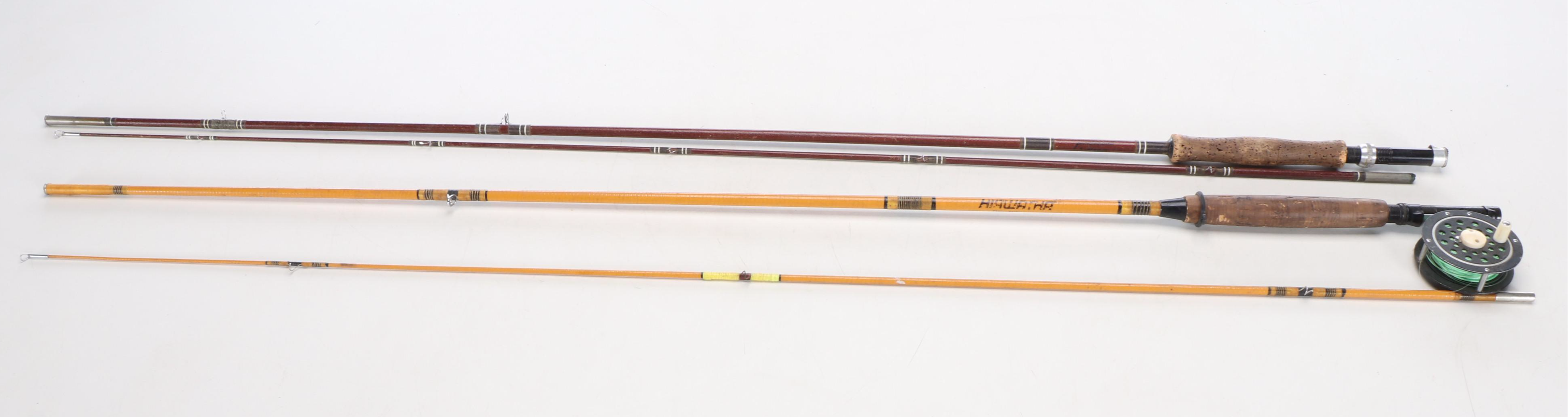 True Temper "Hiawatha" with Other Wood Fishing Poles and Reels