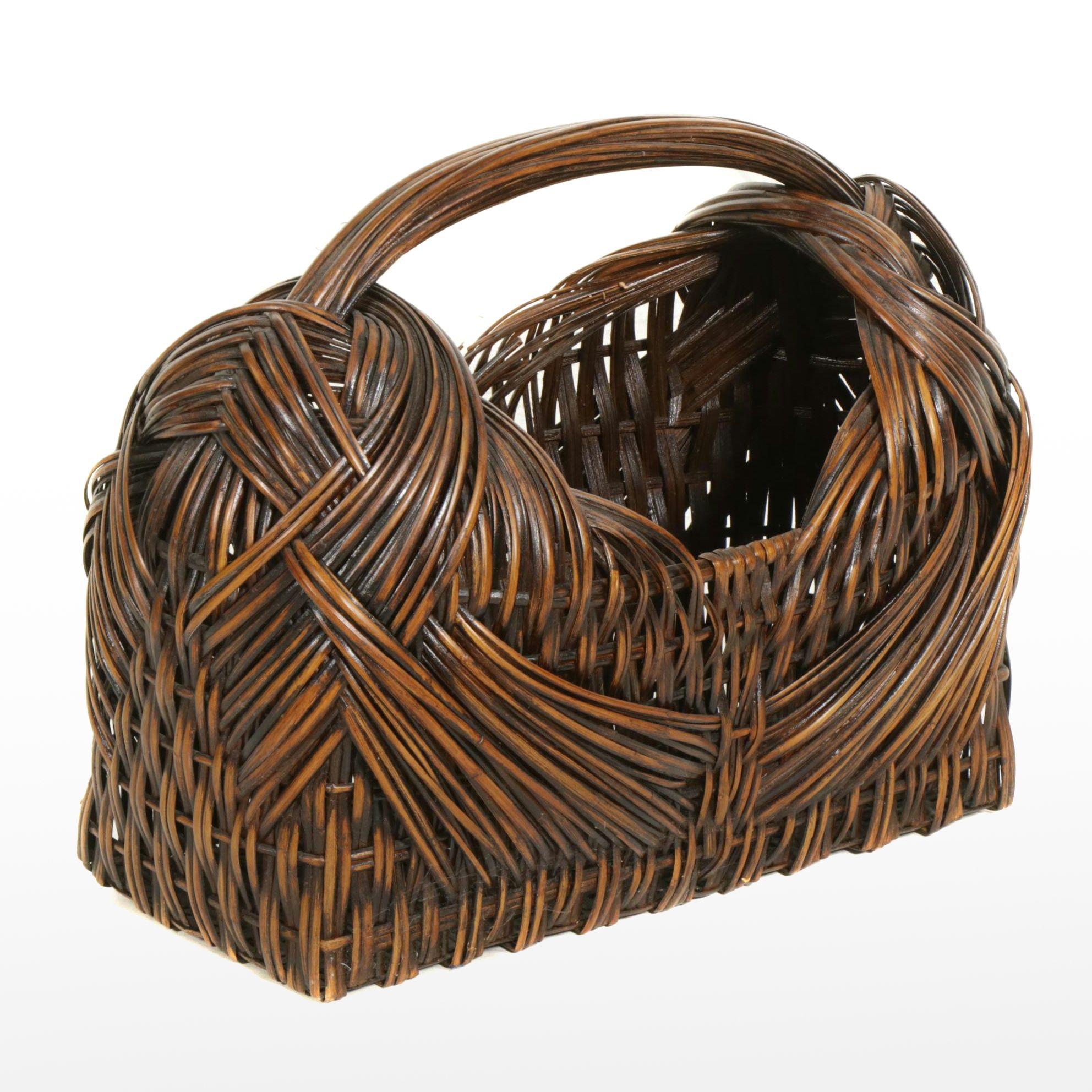 Philippine Woven Bamboo Basket, Late 20th Century
