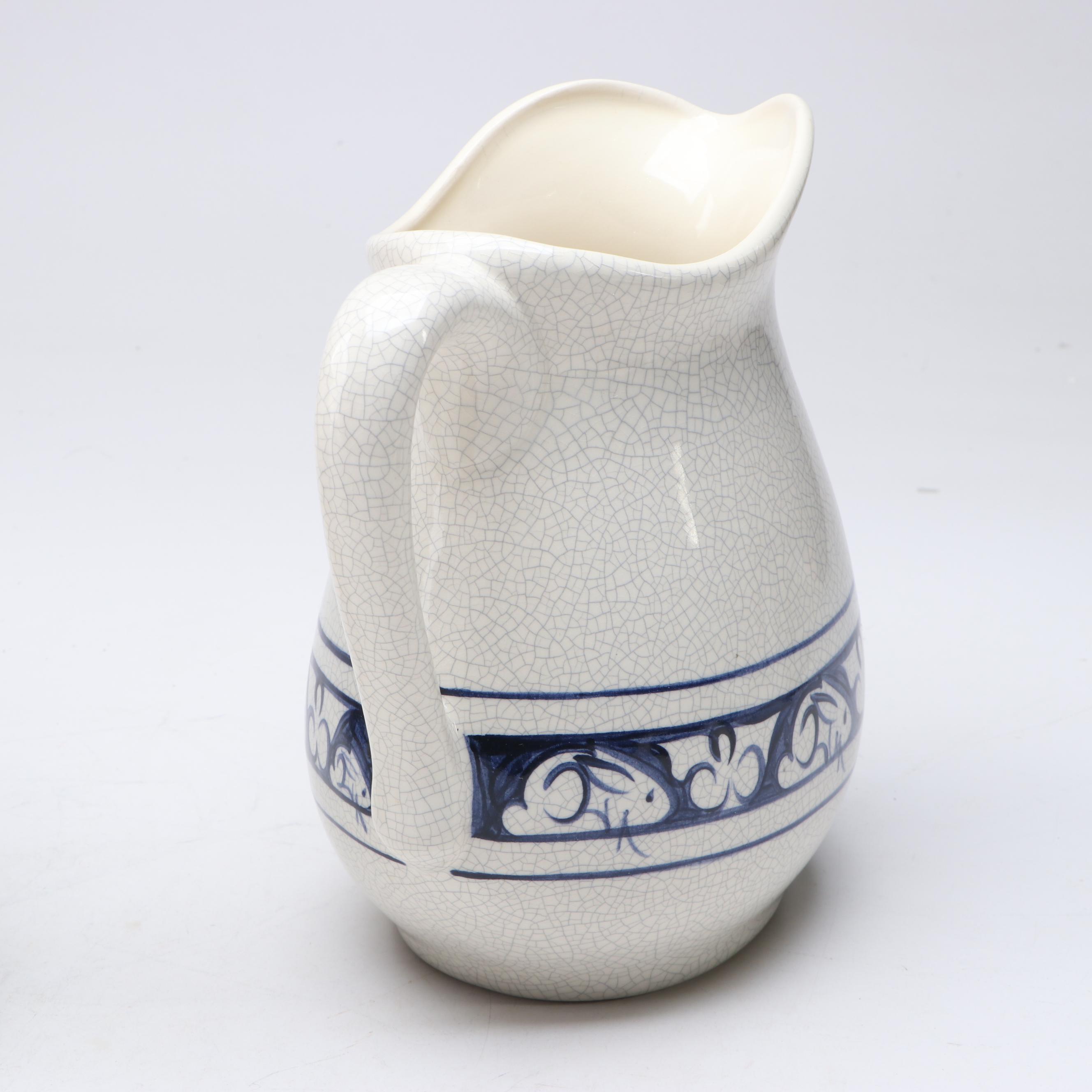 The Potting Shed "Dedham Rabbit" with Spongeware Bowls and Other Tableware