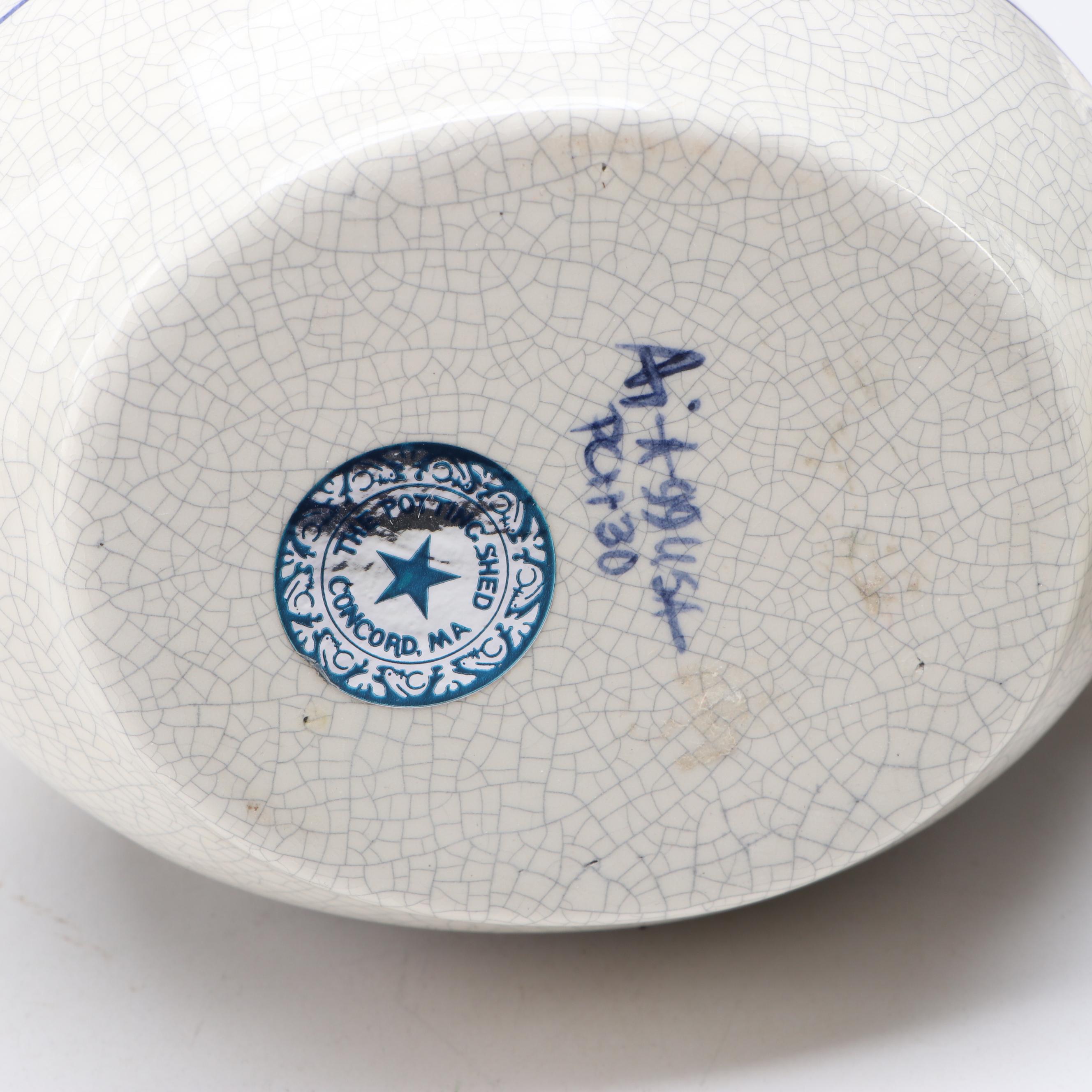 The Potting Shed "Dedham Rabbit" with Spongeware Bowls and Other Tableware