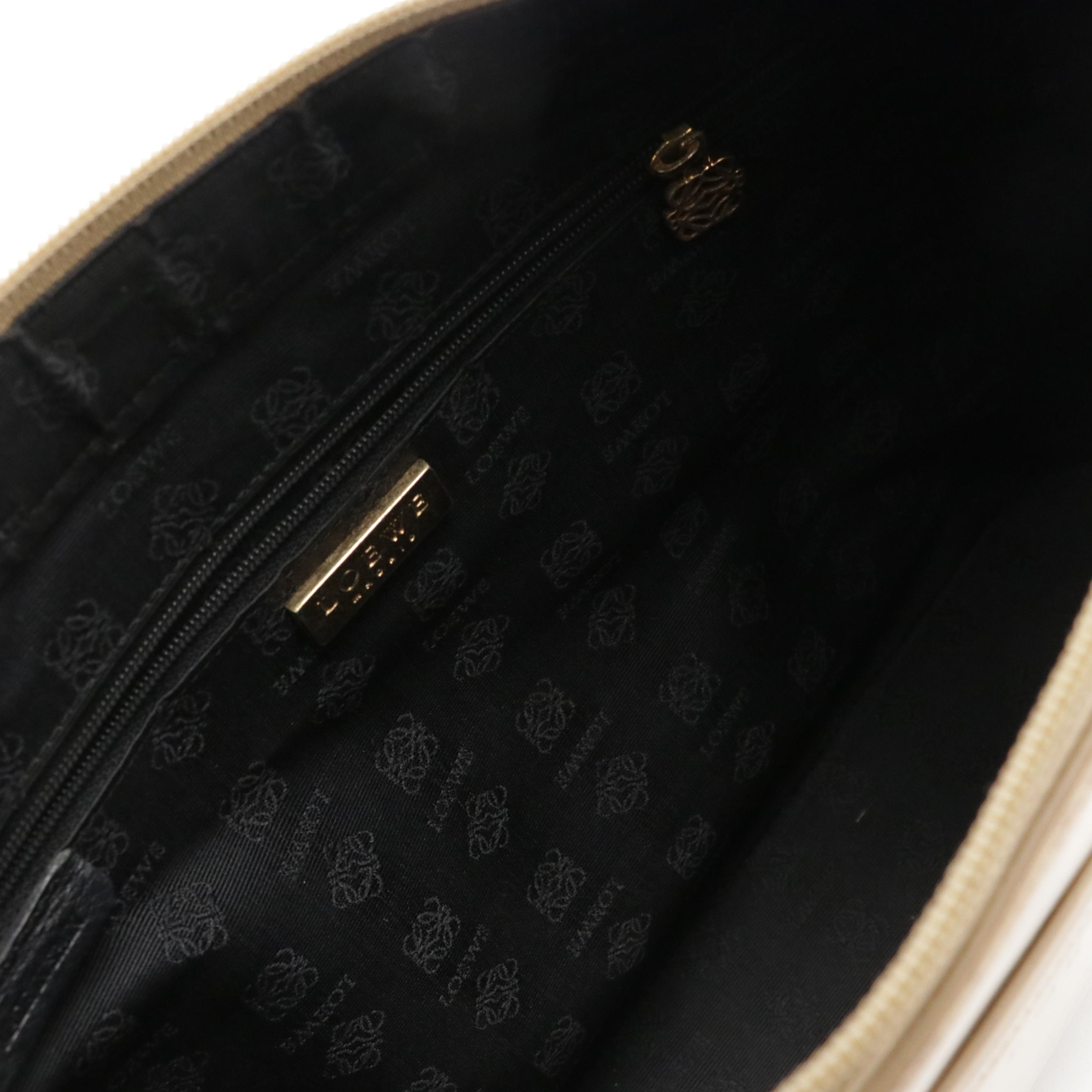 Loewe Zip Tote in Brown Patent Leather