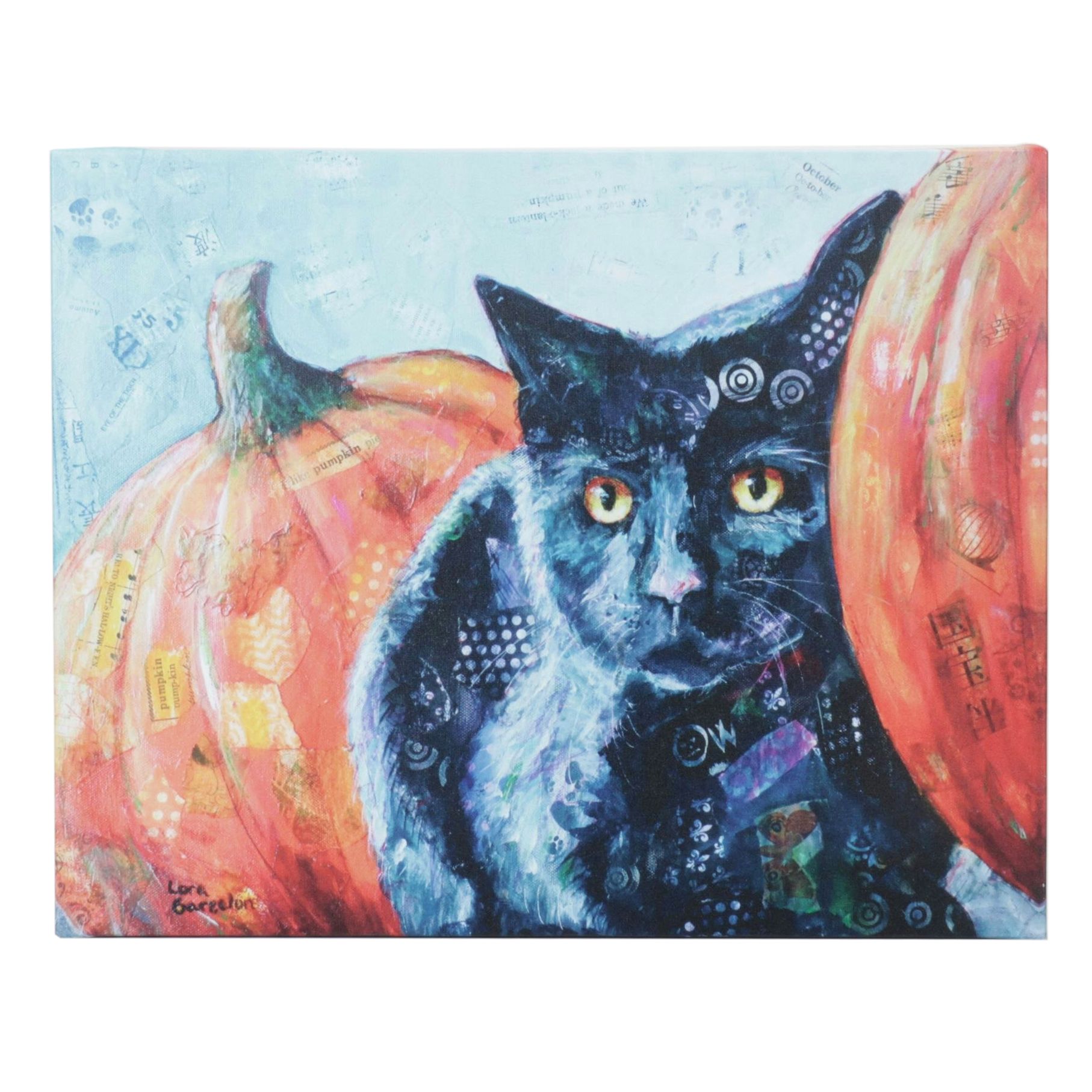 Giclée on Canvas After Lora Garcelon "October Kitty",  Early 21st Century