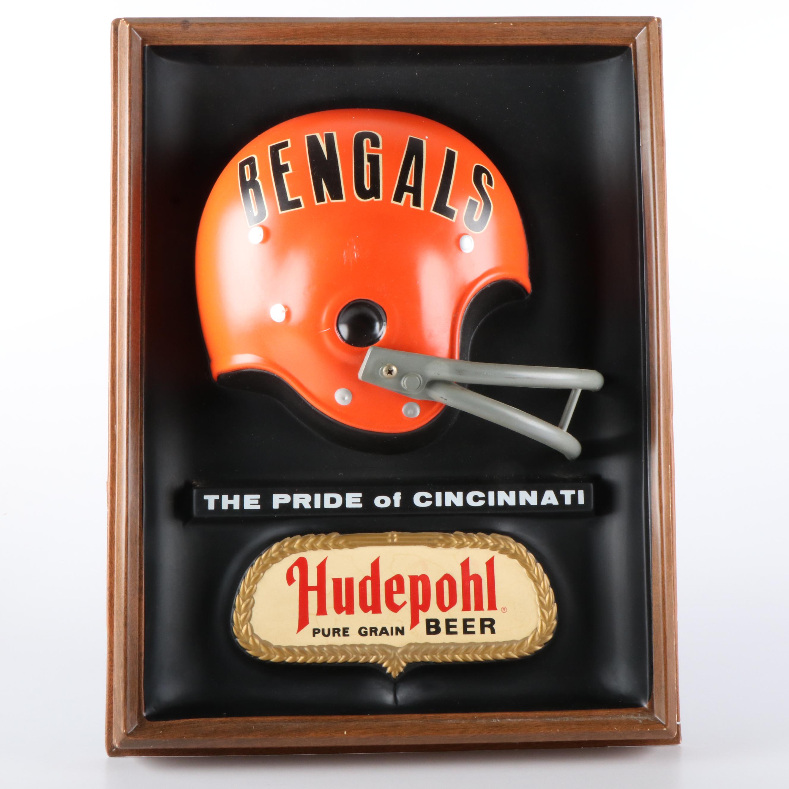 Cincinnati Bengals Hudepohl Beer Sign, Late 20th Century