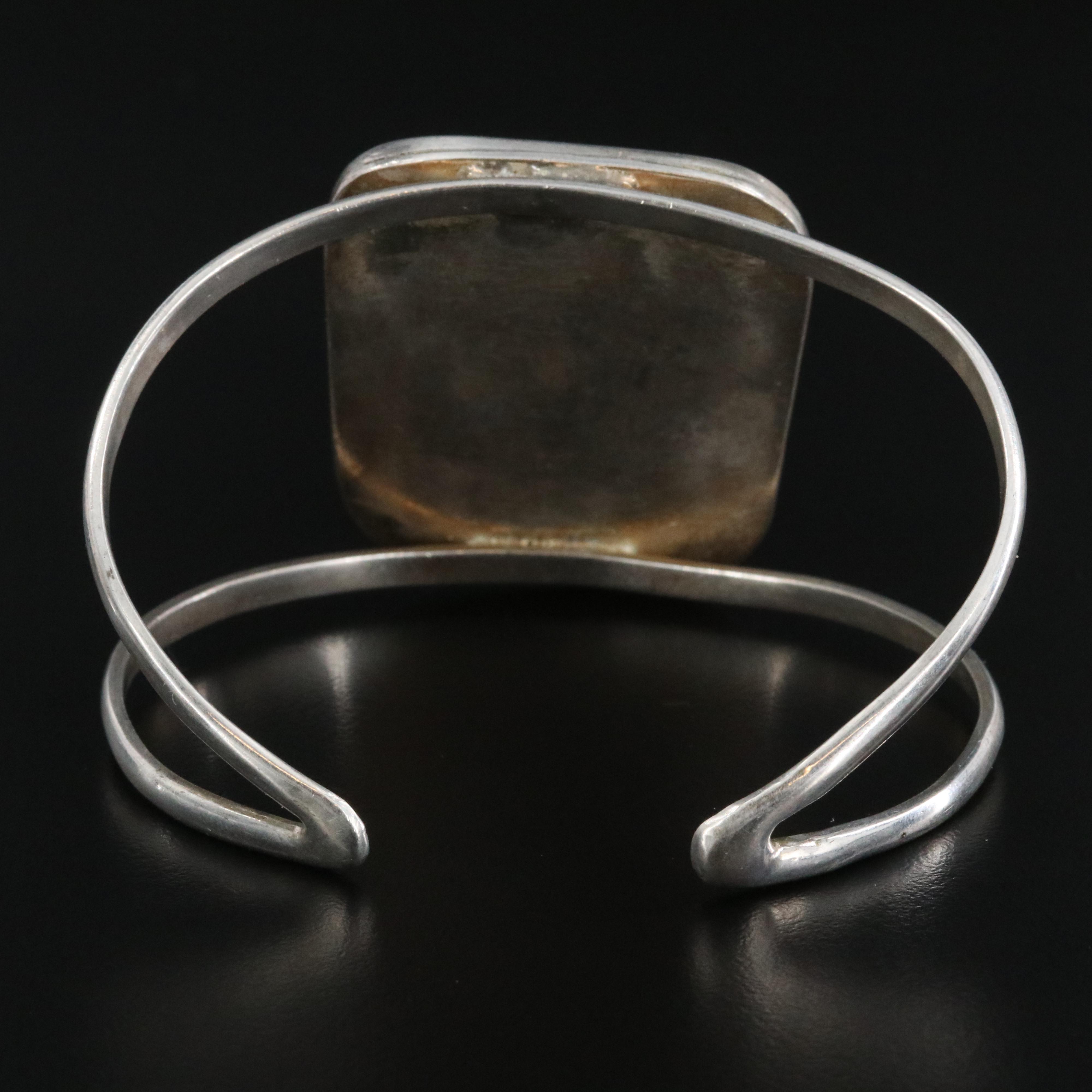 Sterling Jasper Cuff Bracelet