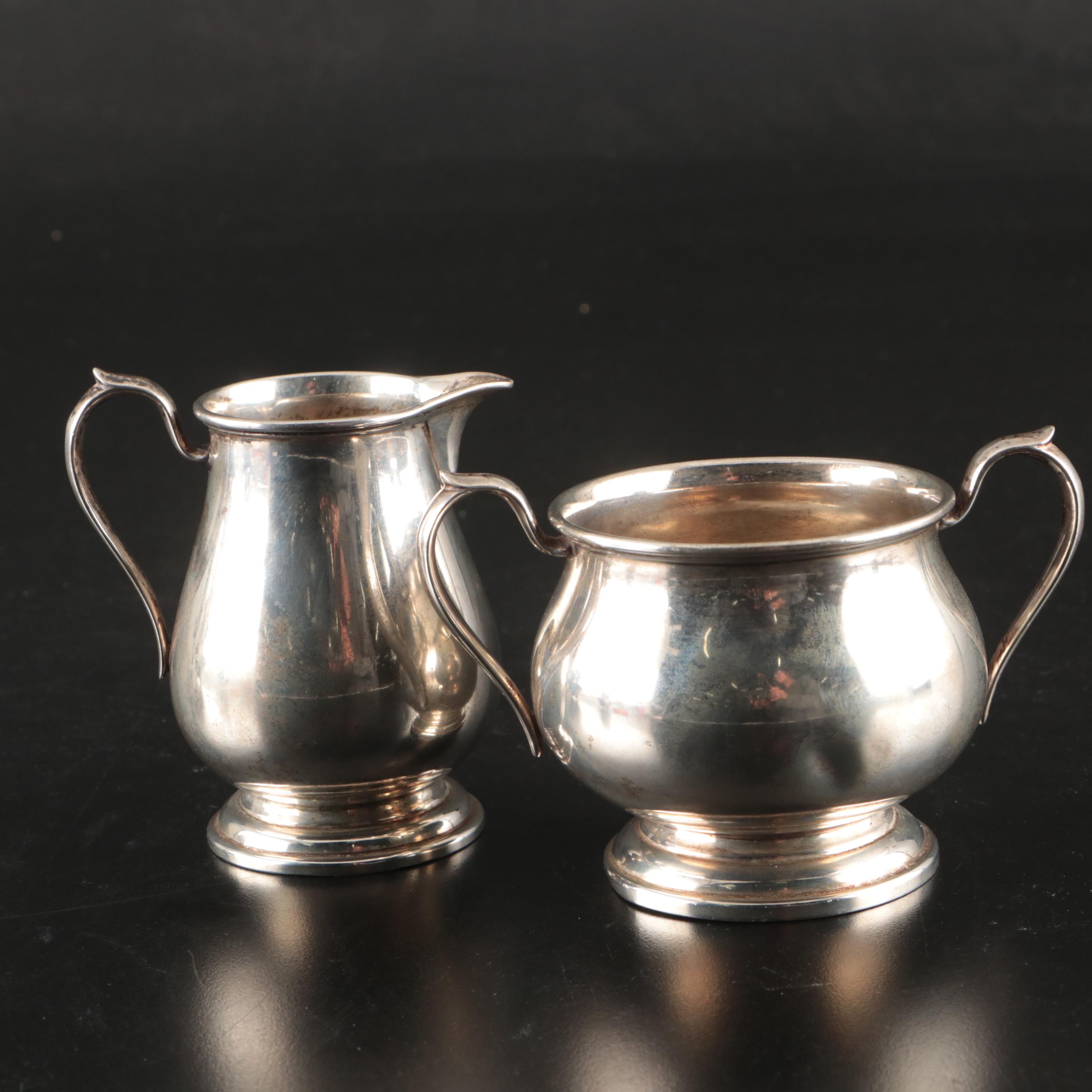 Reed & Barton Sterling Silver Sugar and Creamer with Other American Tableware