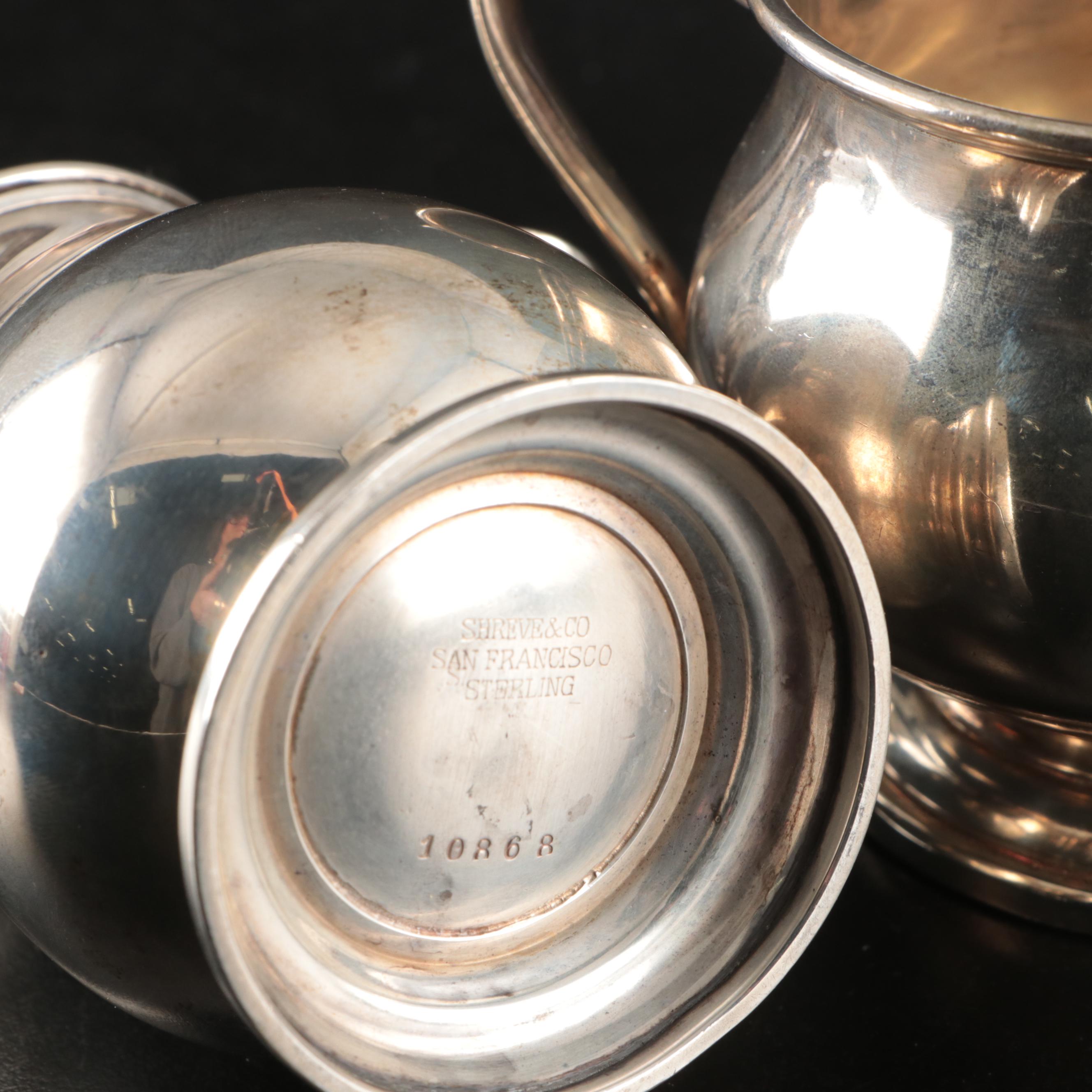 Reed & Barton Sterling Silver Sugar and Creamer with Other American Tableware