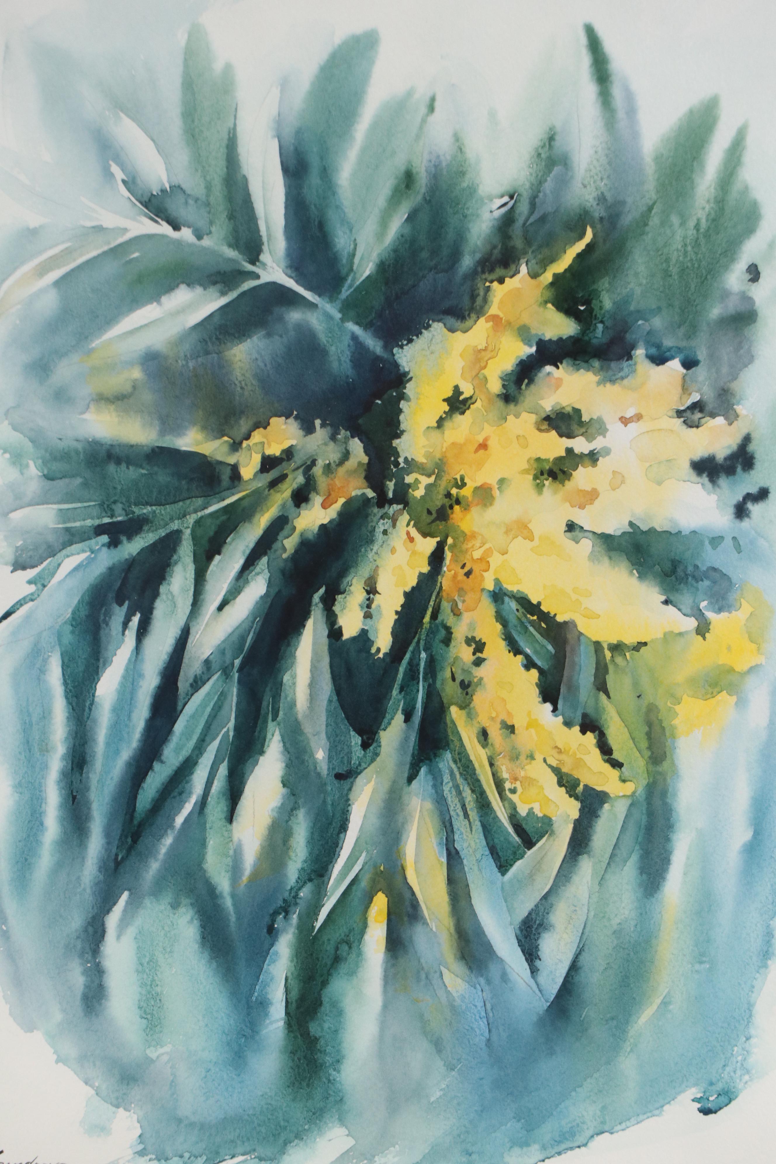 Watercolor Painting of Abstract Botanical Composition, 2019
