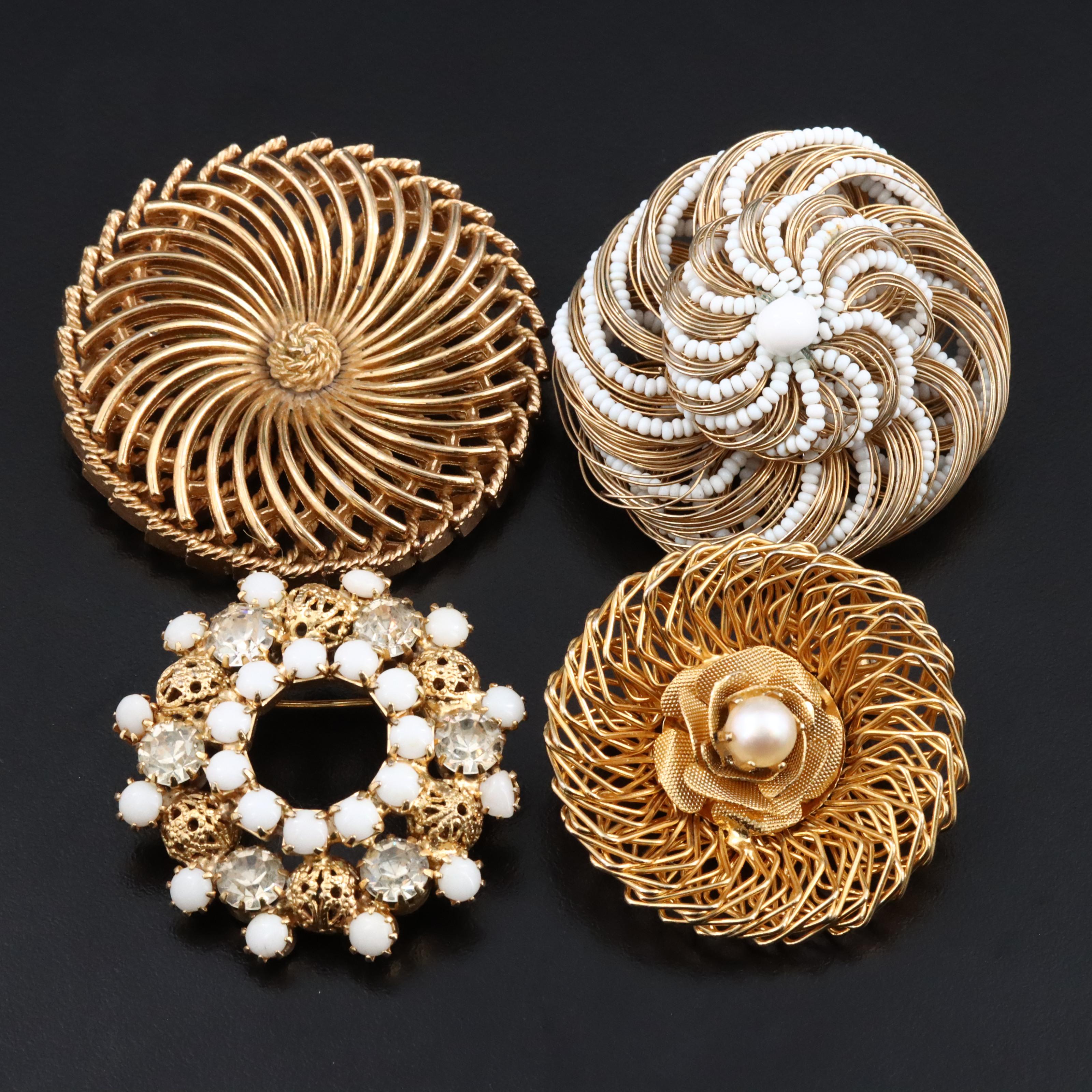 Brooches Including Crown Trifari and 1940s