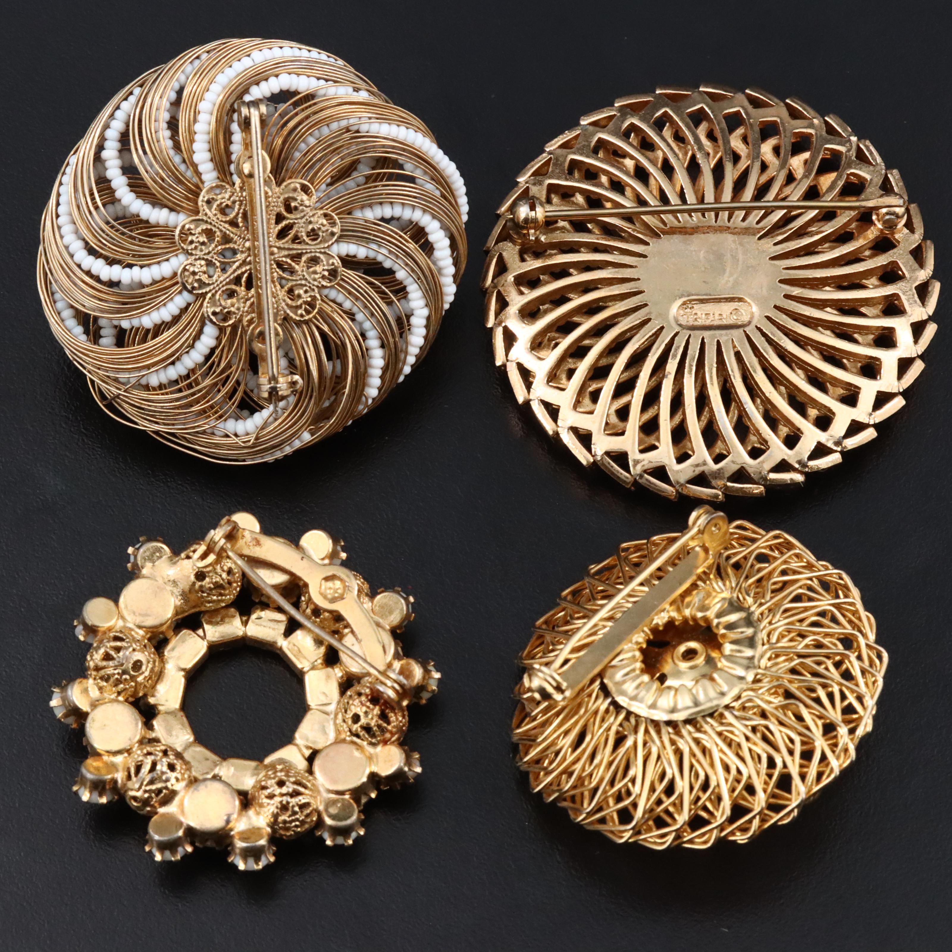 Brooches Including Crown Trifari and 1940s