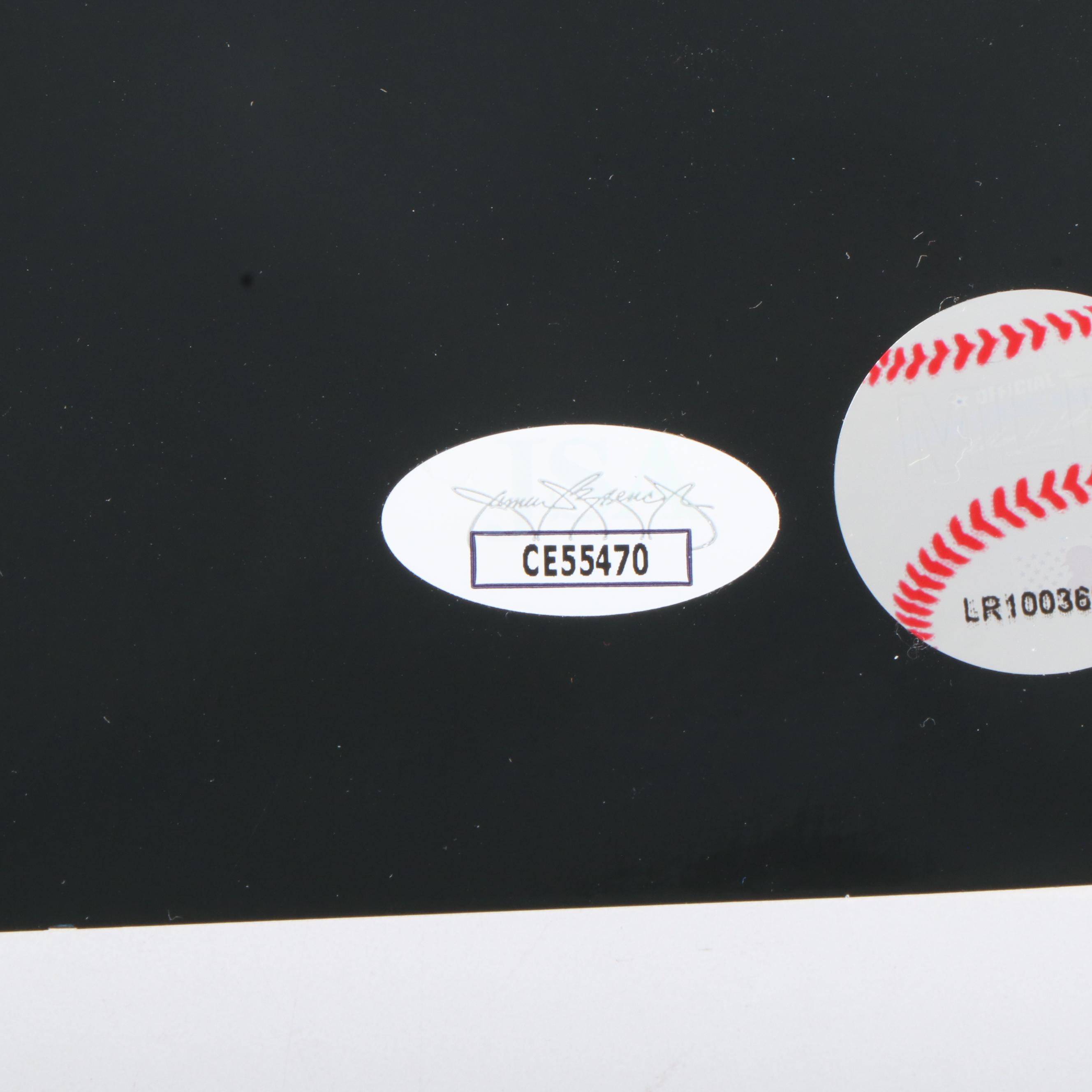 Gary Carter and Yogi Berra Signed Catcher Baseball Print, JSA