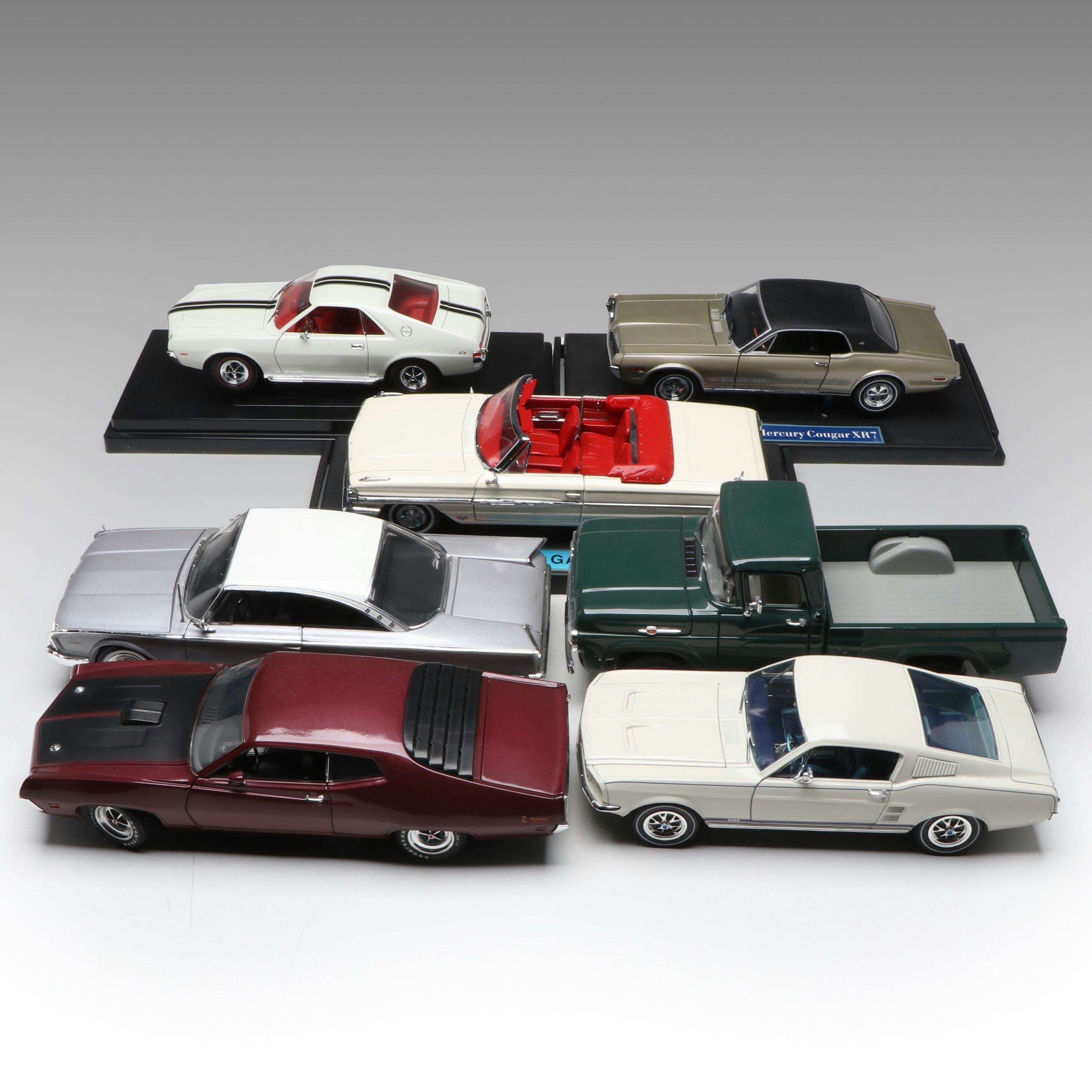 1968 Mercury Cougar XR7 with Other Diecast Vehicles