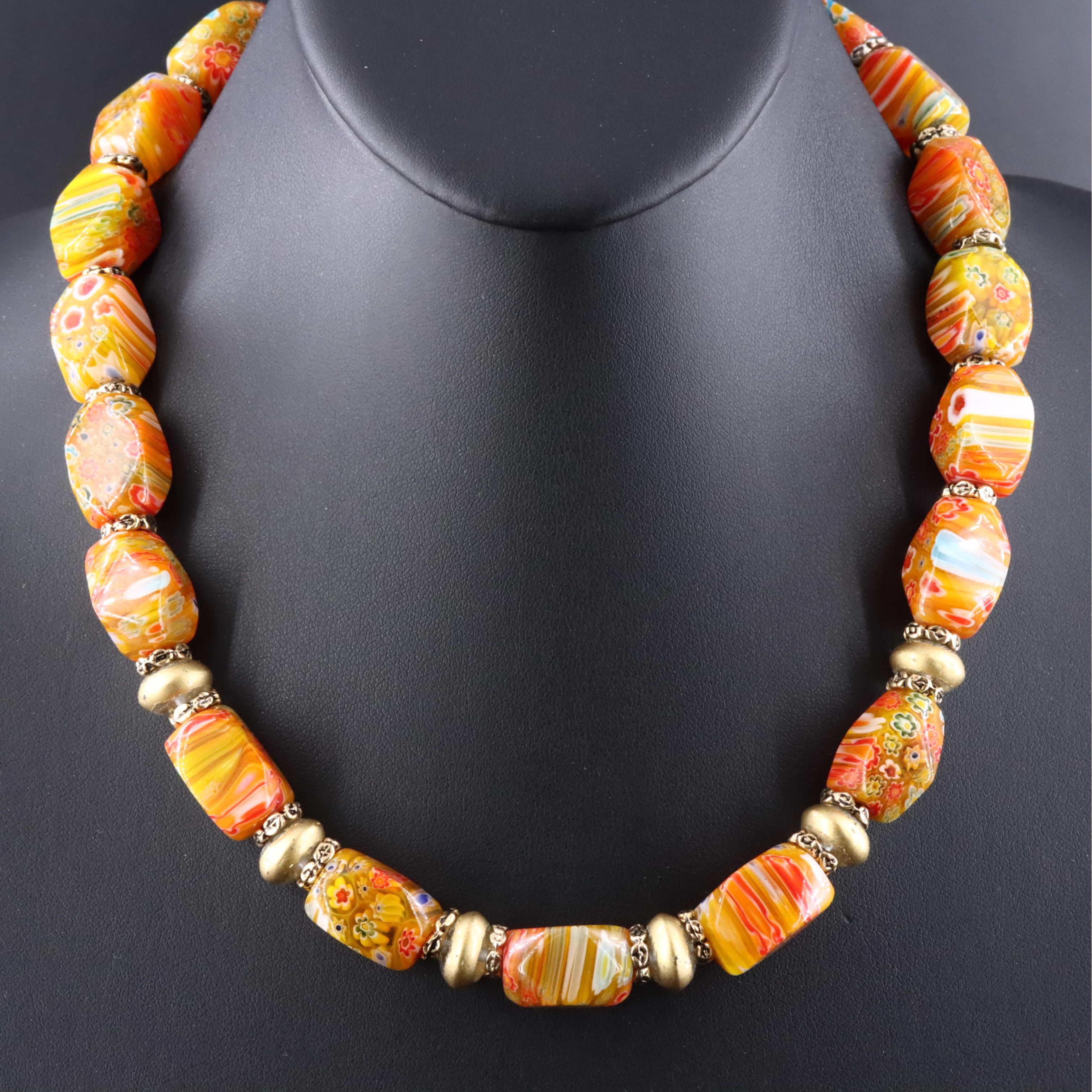 Italian Millefiori Bead Necklace