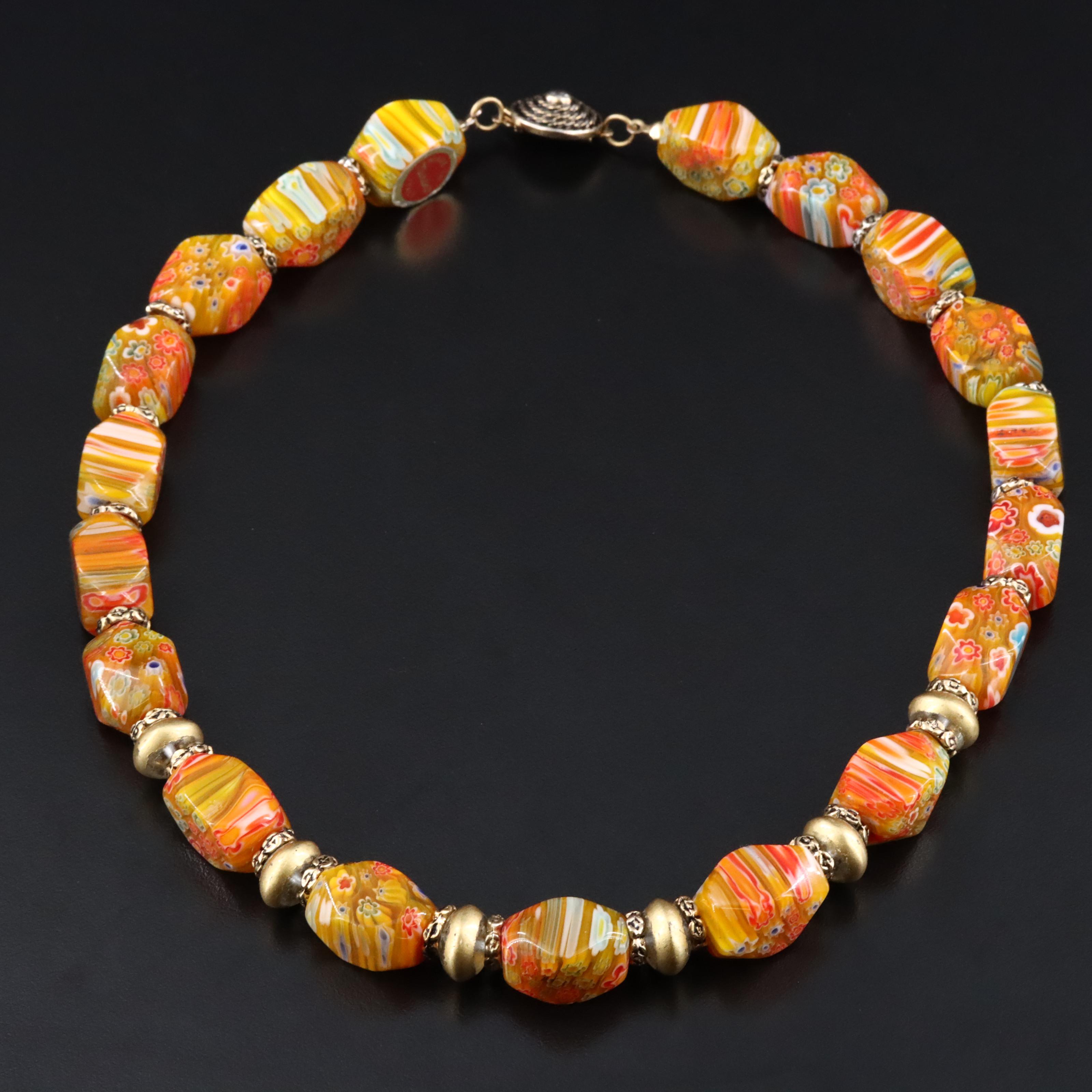 Italian Millefiori Bead Necklace