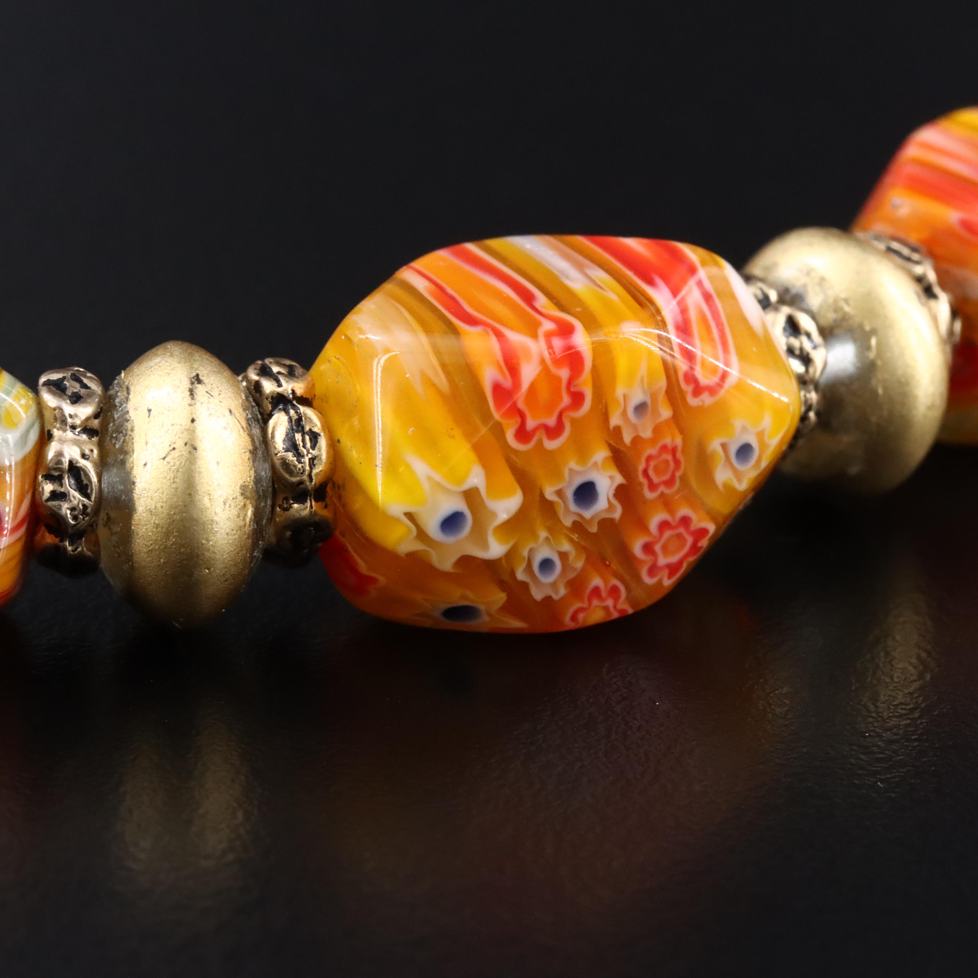 Italian Millefiori Bead Necklace