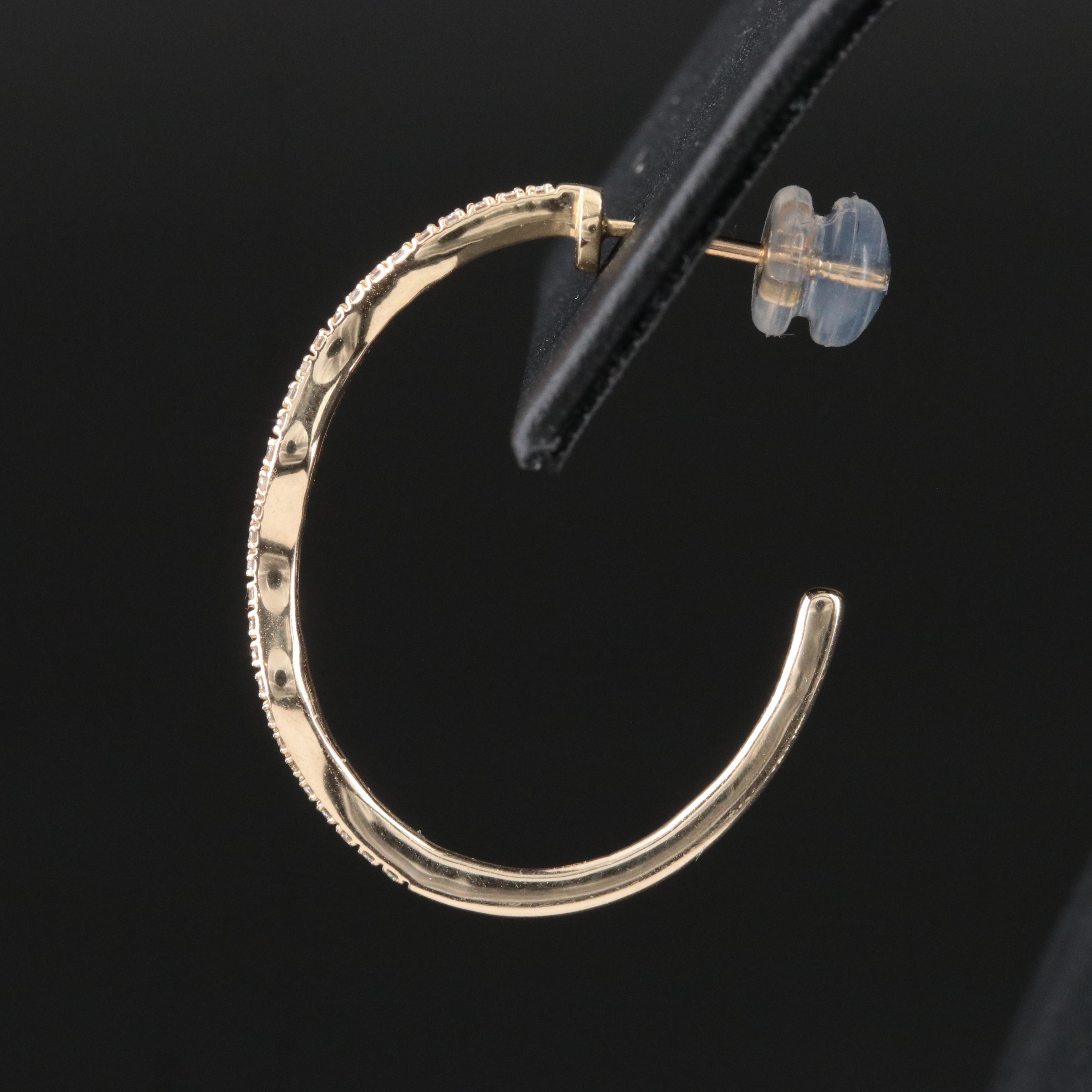 14K 0.16 CTW Diamond J-Hoop Wave Earrings