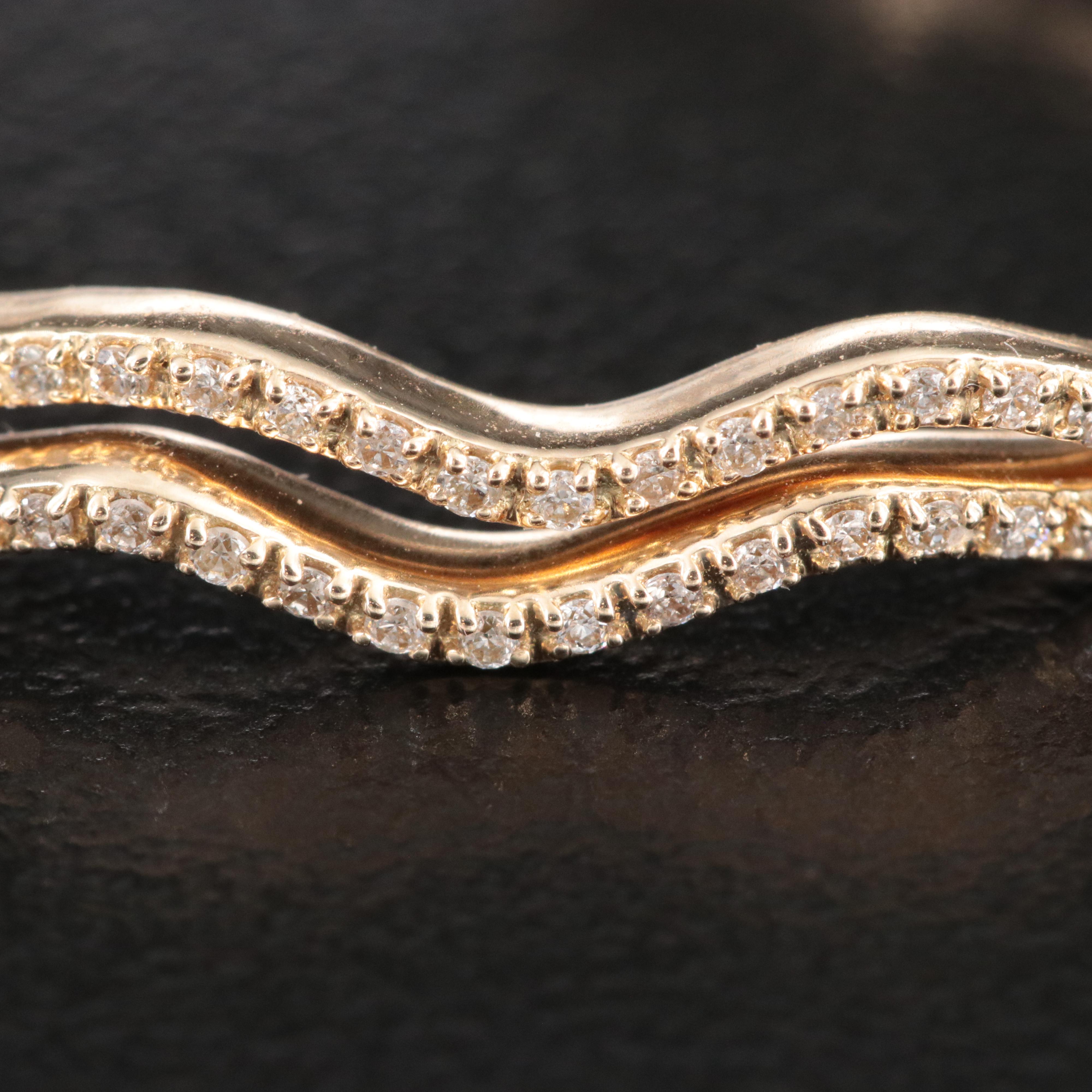 14K 0.16 CTW Diamond J-Hoop Wave Earrings