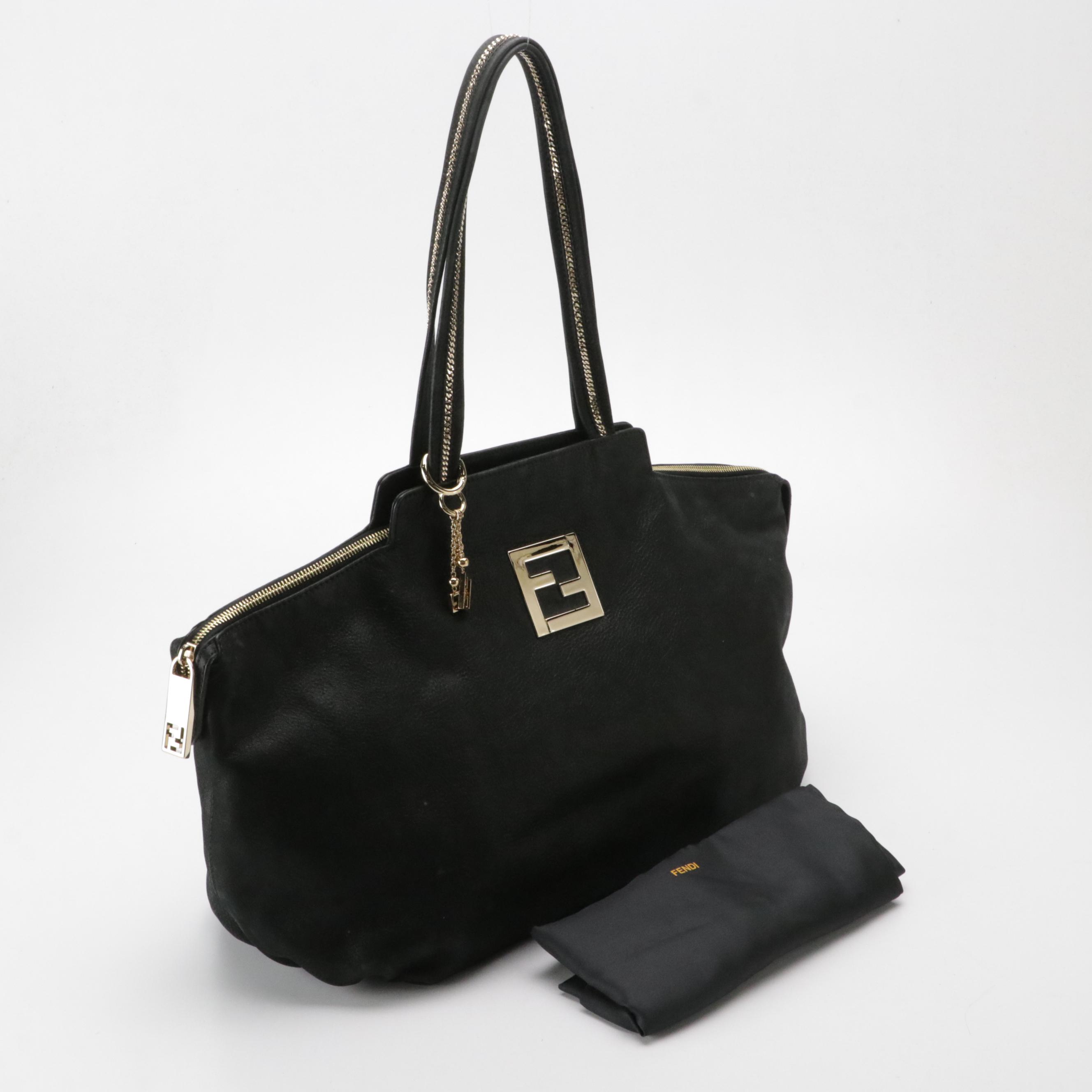 Fendi Chains Medium Tote Bag 8BR636 in Glimmer Leather