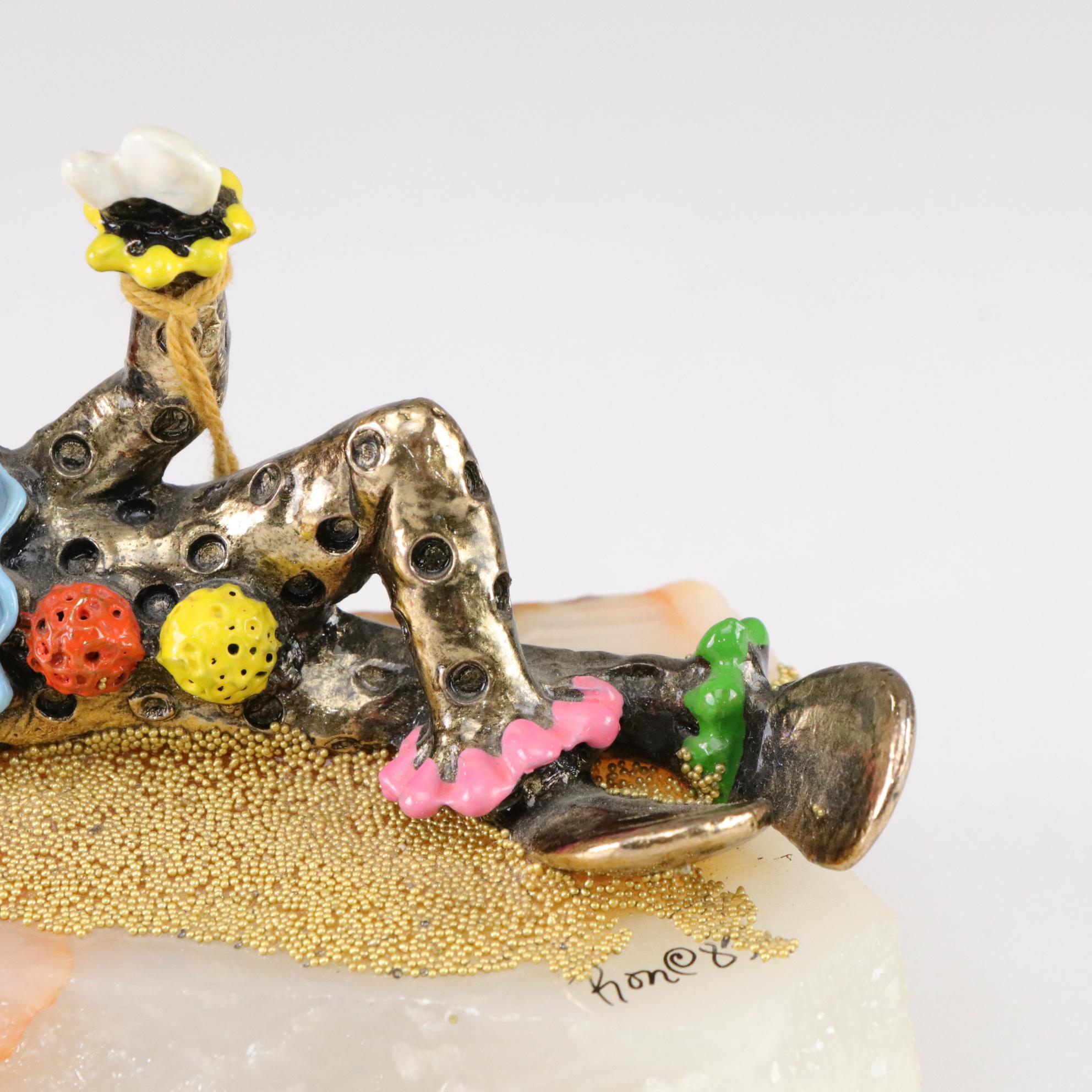 Ronald A. Lee Hand-Painted and 24K Gold Plated Clown Figurine, 1987