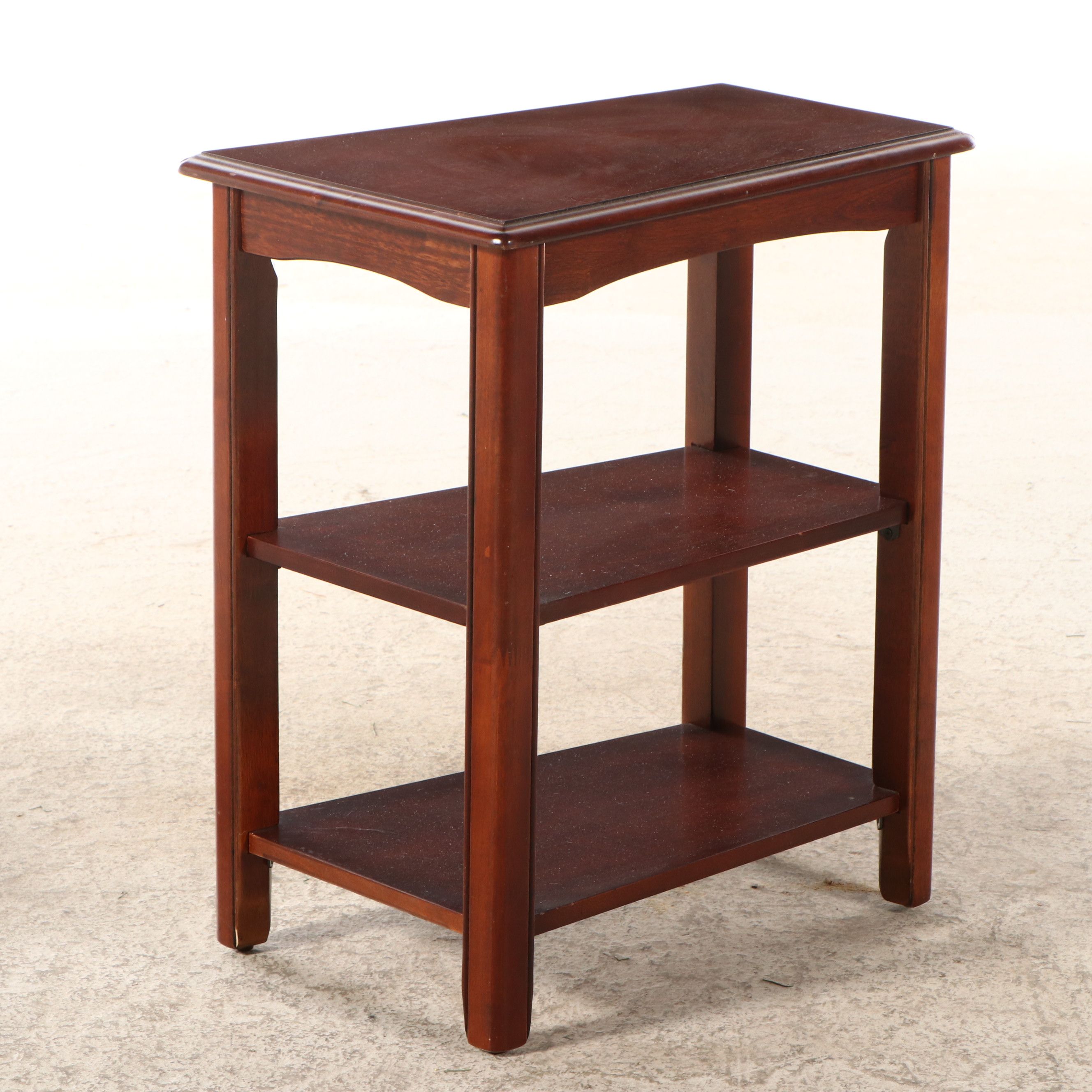 Tapered Three-Tier Wood Side Tables, Set of Three