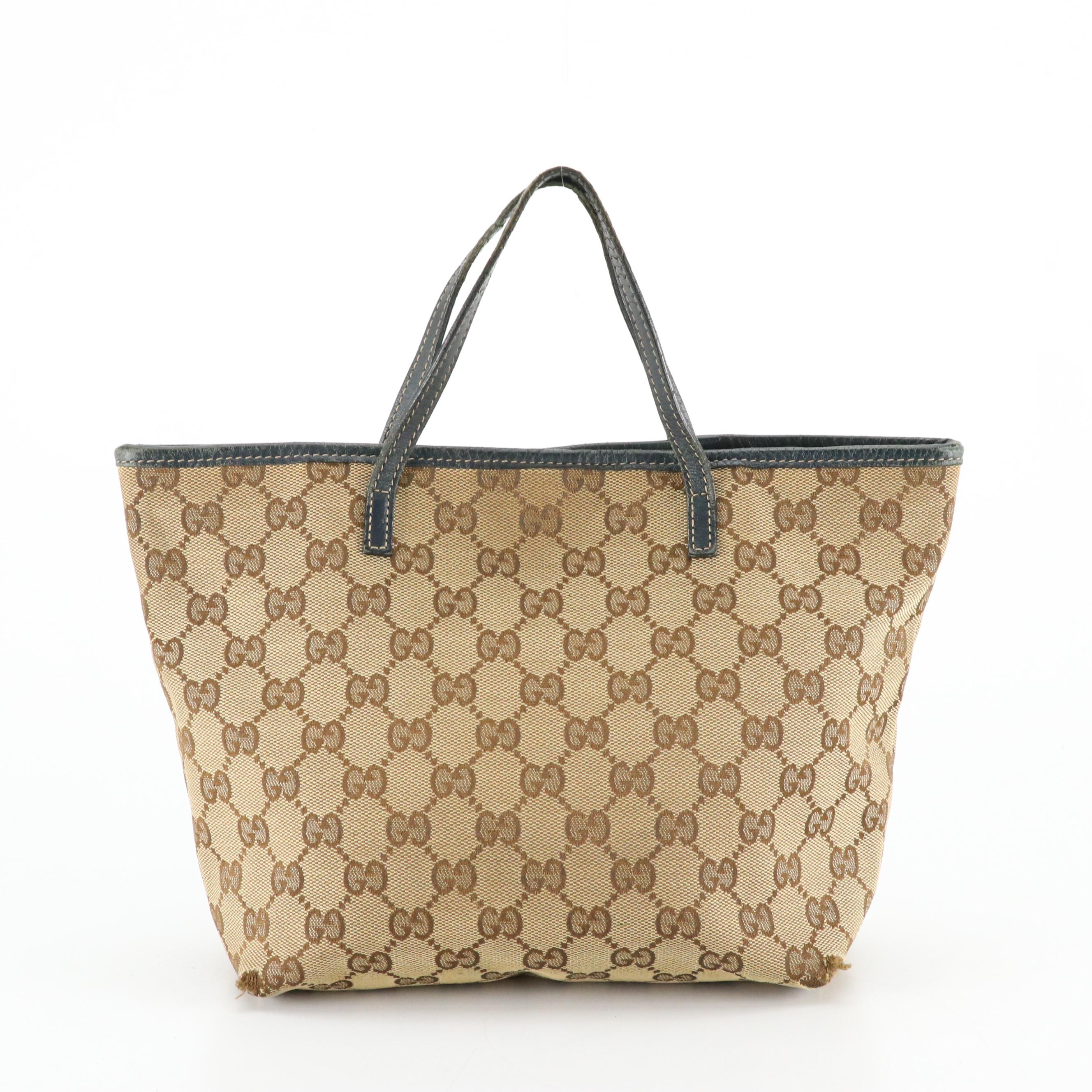 Gucci Papagarro Mini Tote in GG Canvas na dLeather