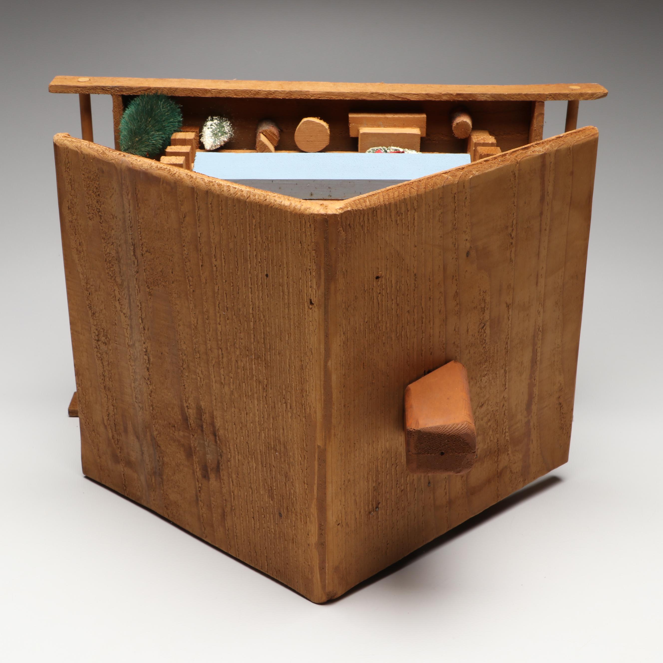 Handcrafted Christmas Style Wooden Log Cabin Décor