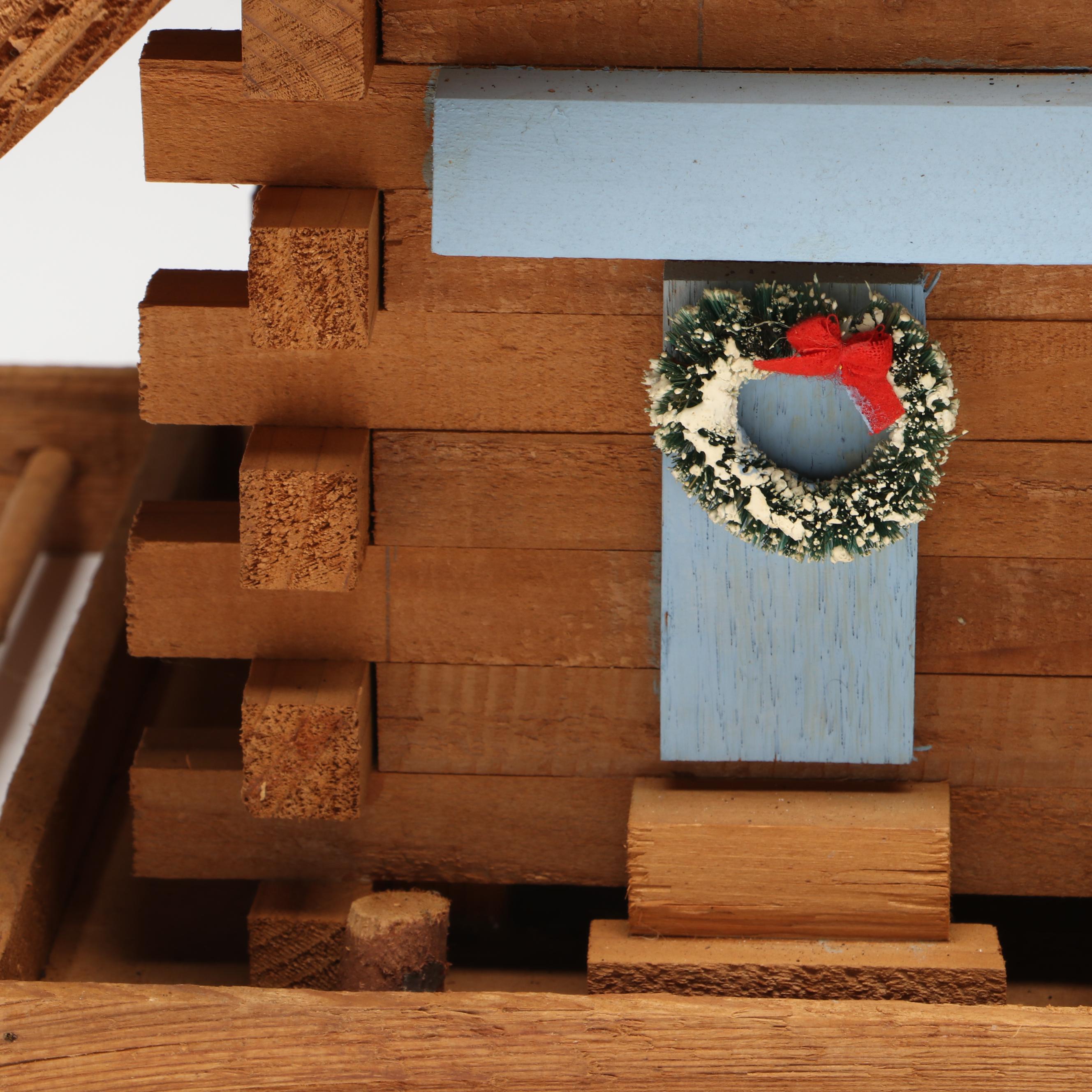 Handcrafted Christmas Style Wooden Log Cabin Décor