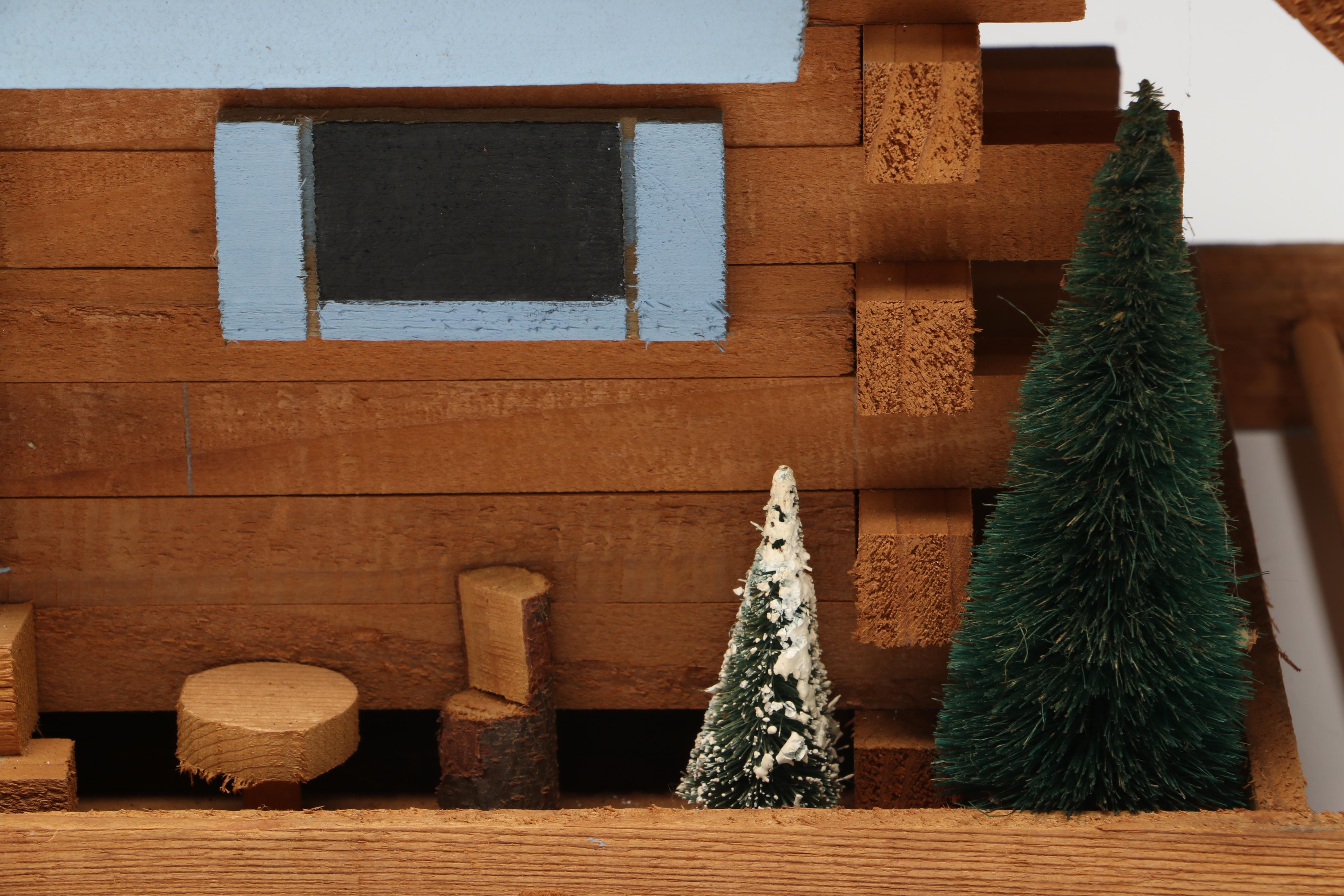 Handcrafted Christmas Style Wooden Log Cabin Décor