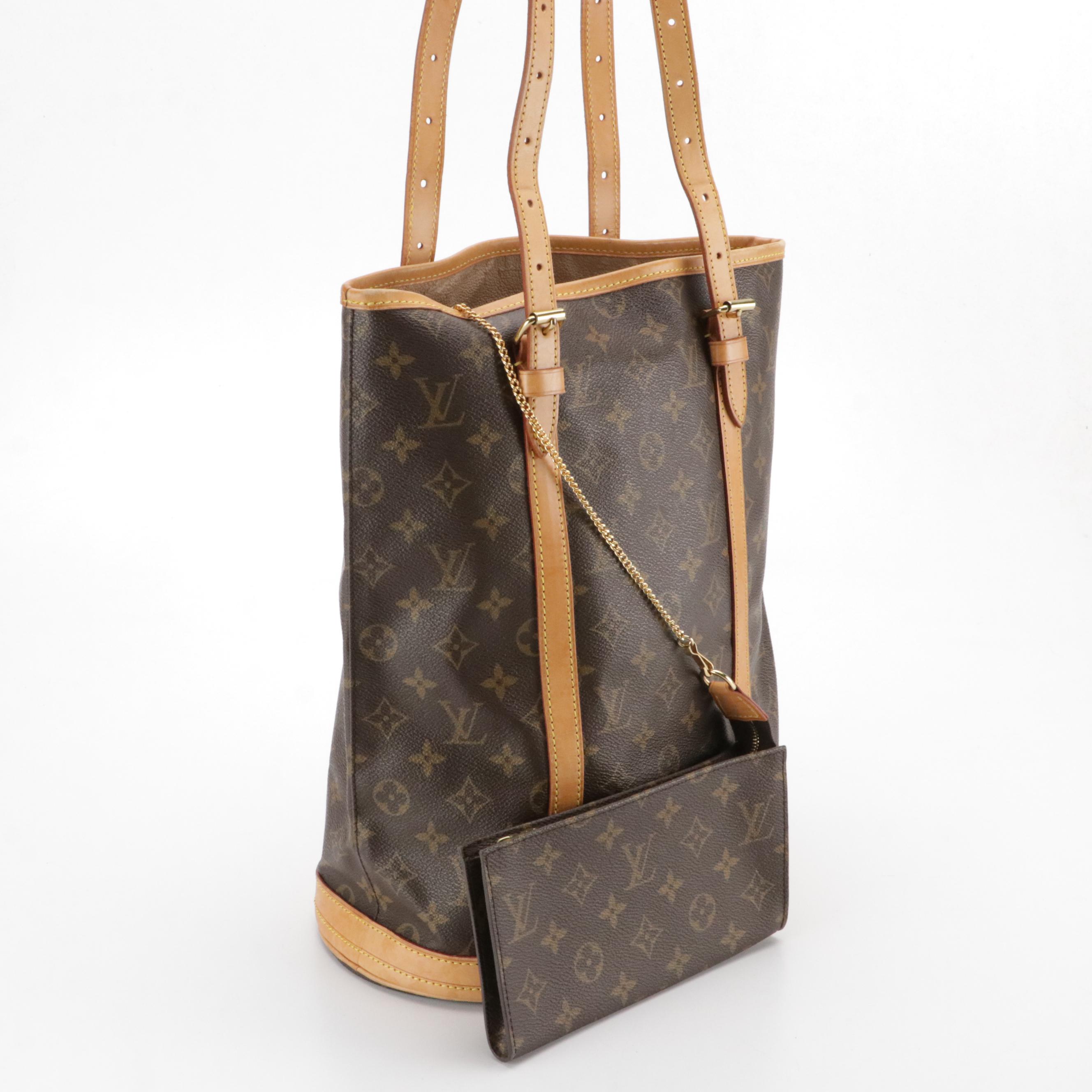 Louis Vuitton Bucket Bag GM with Pouch in Monogram Canvas and Vachetta Leather