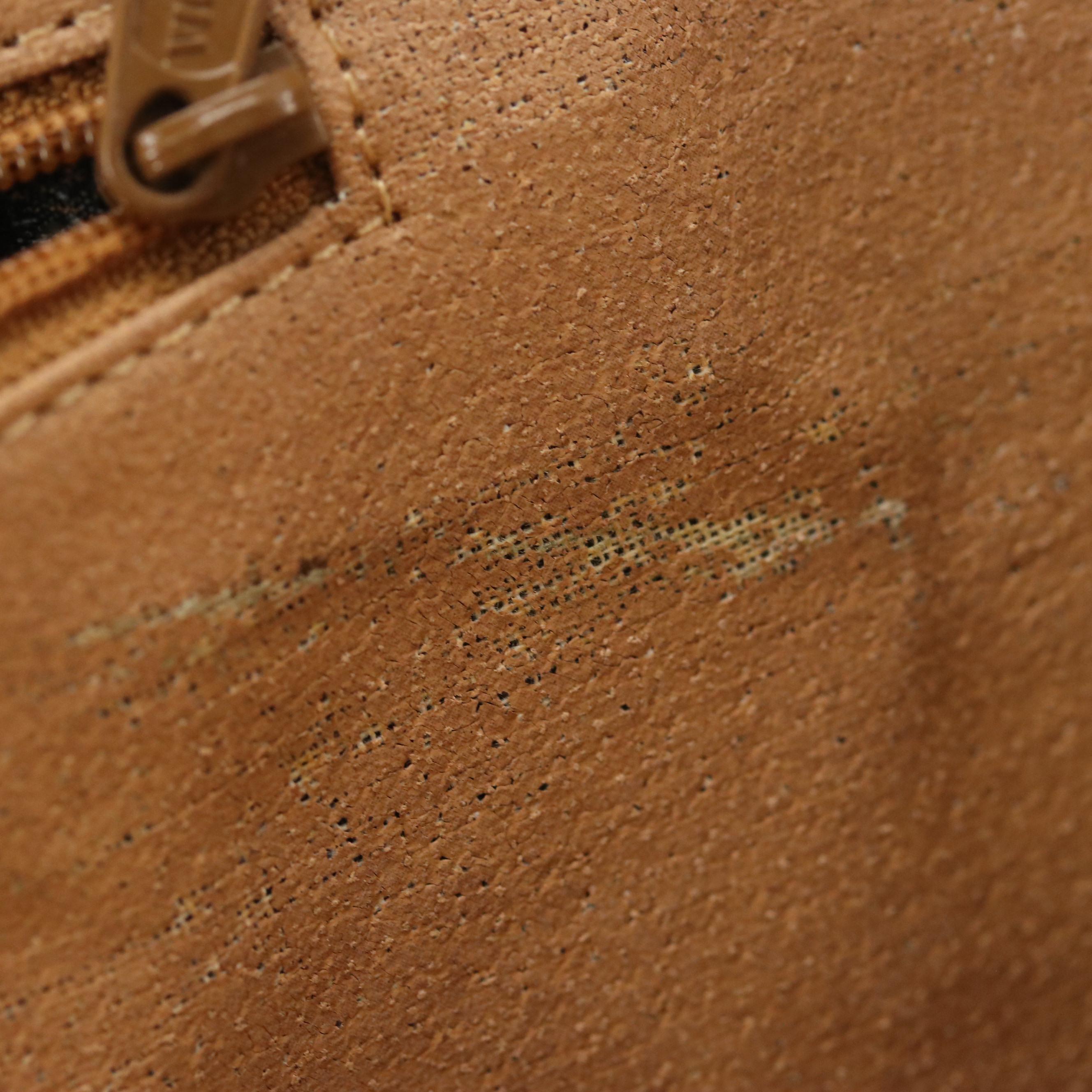 Fendi East-West Handbag in Pequin Stripe Canvas with Leather Trim