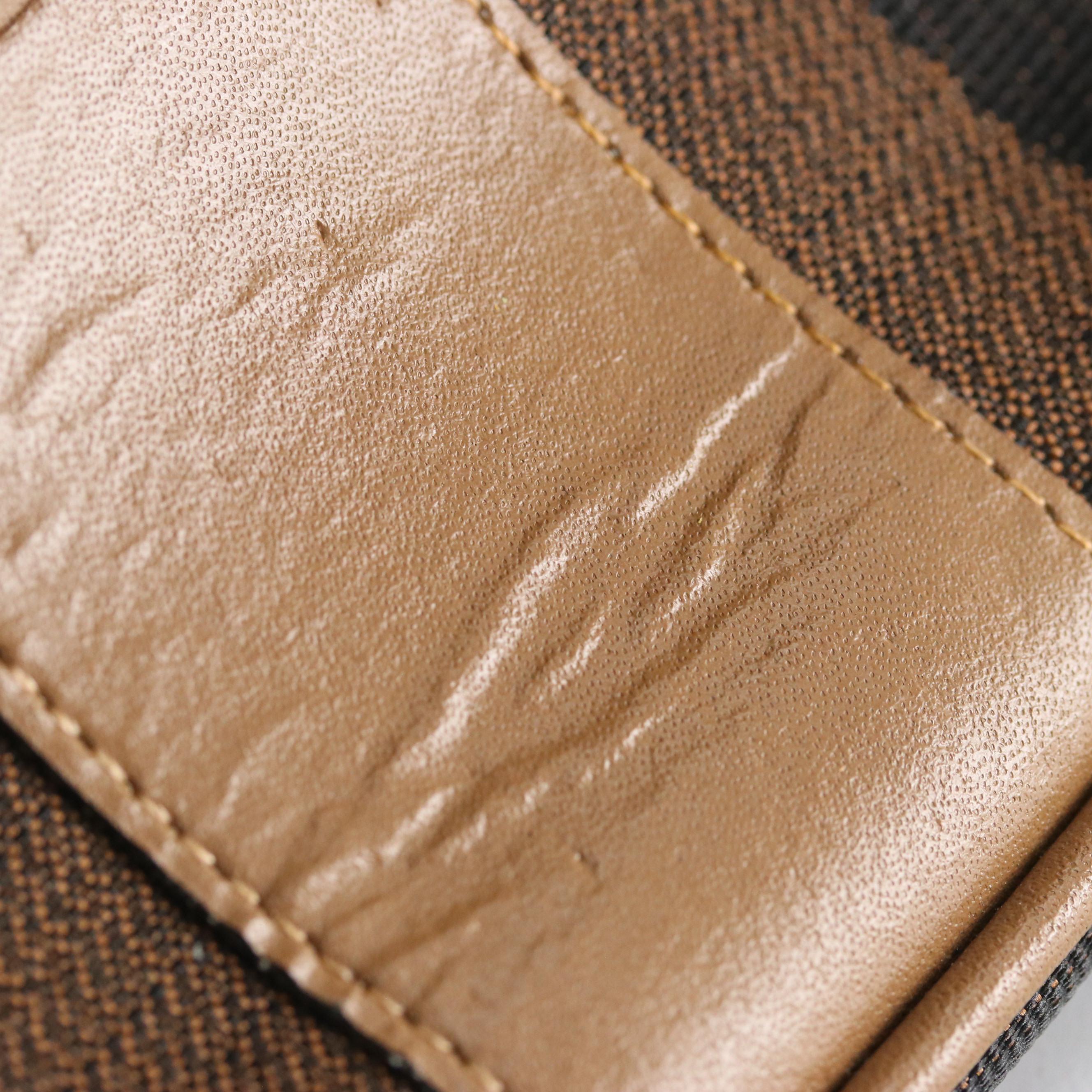 Fendi East-West Handbag in Pequin Stripe Canvas with Leather Trim