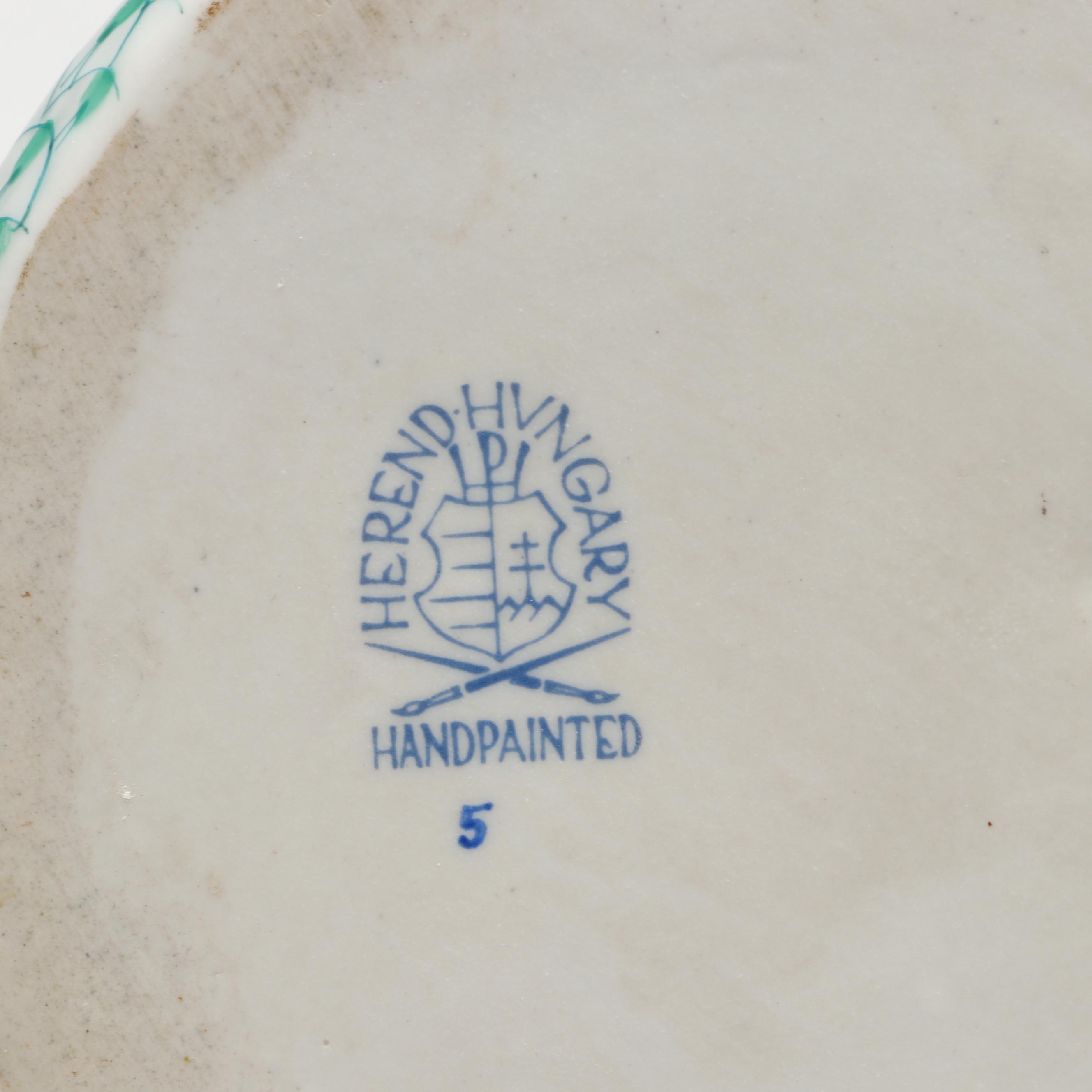 Herend Green Fishnet with Gold "Cobra" Porcelain Figurine