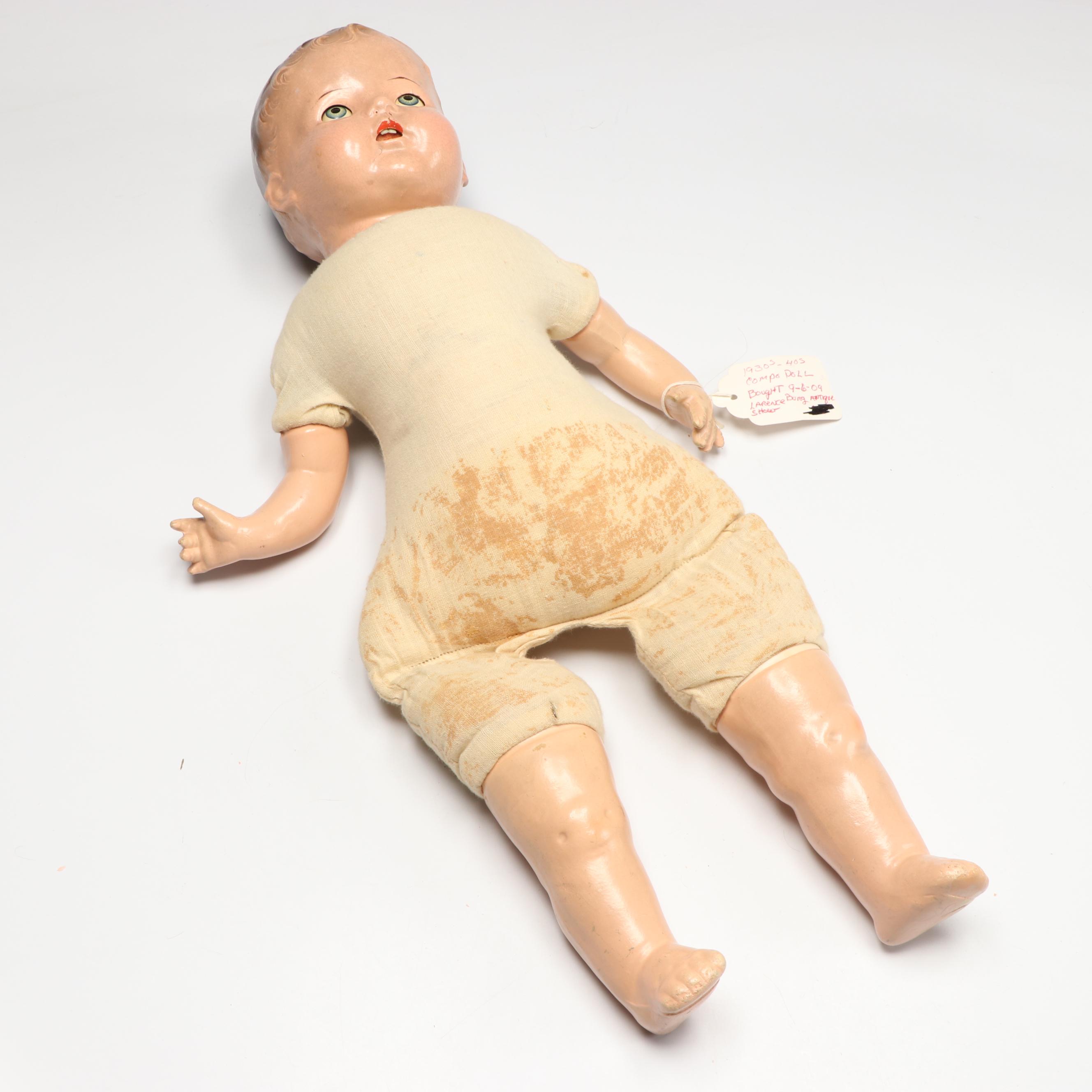 Composite Sleepy-Eyed Dolls with Handmade Clothing