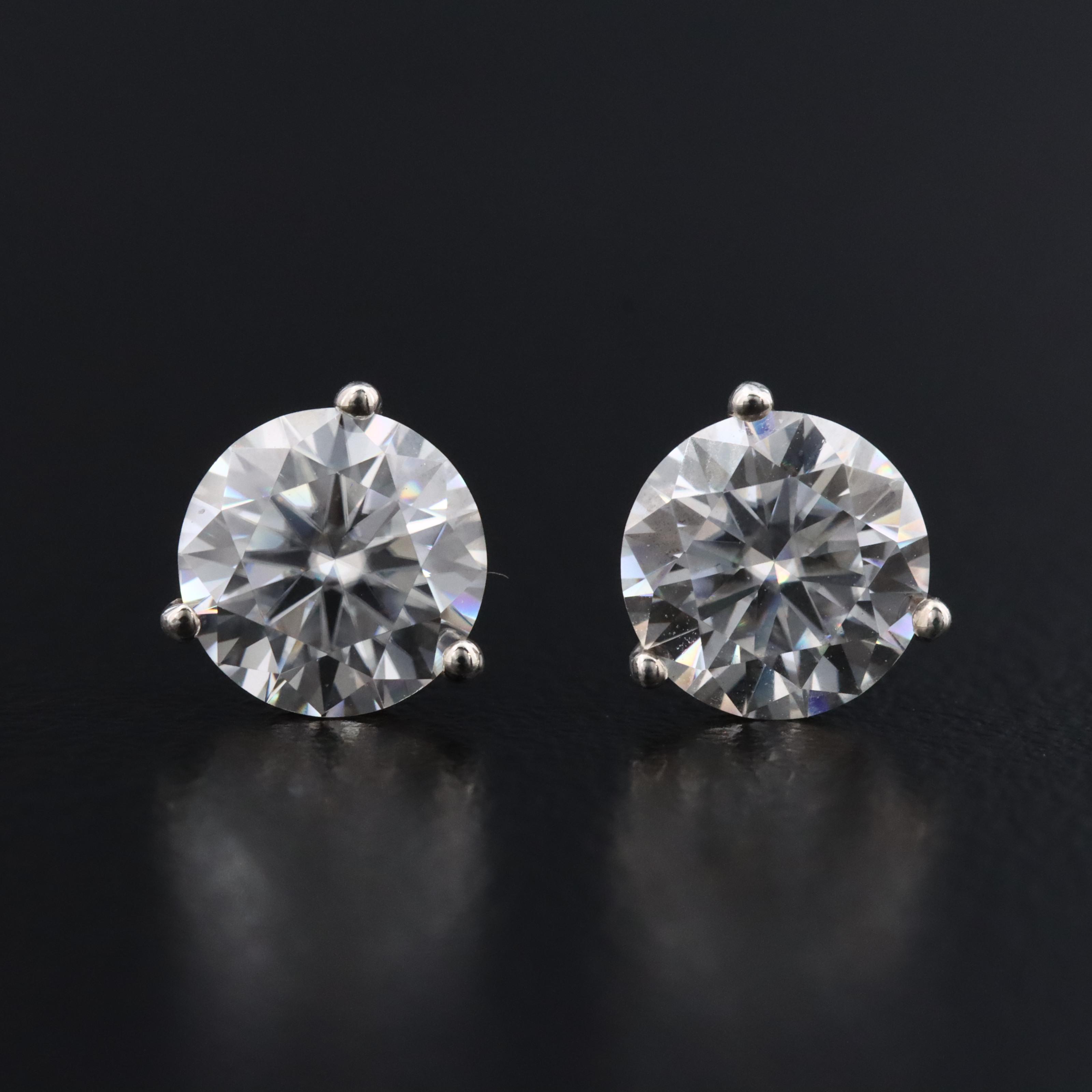 Sterling Moissanite Stud Earrings