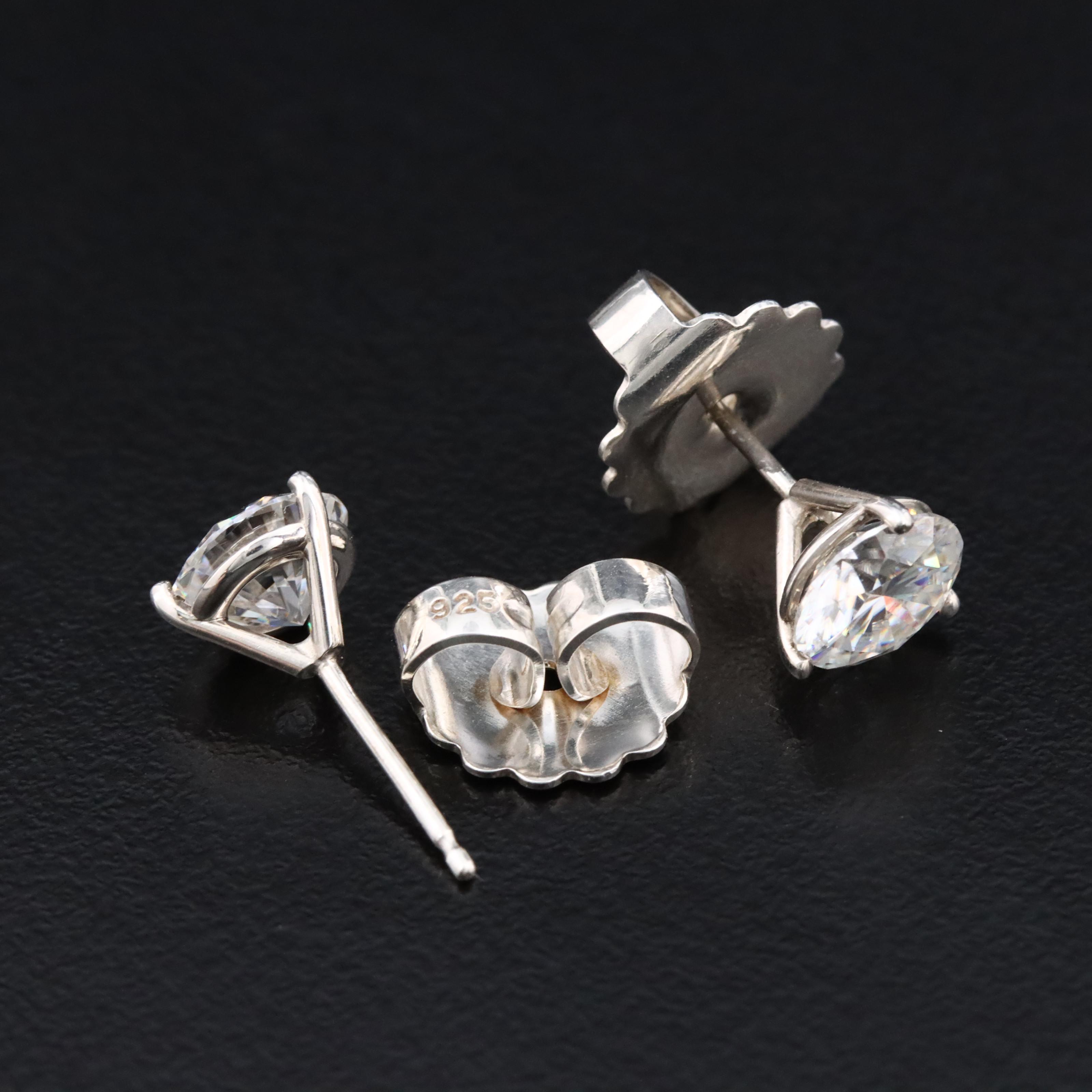 Sterling Moissanite Stud Earrings