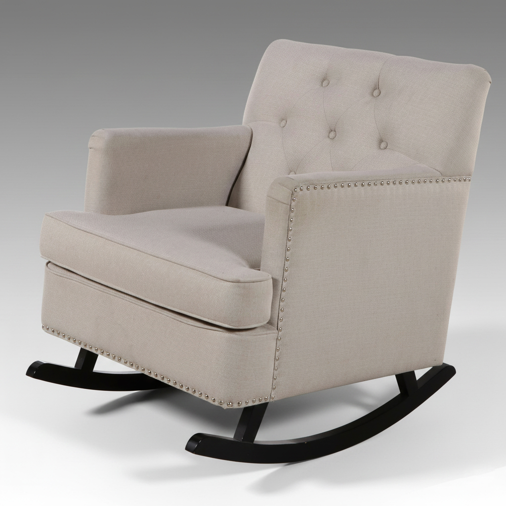 Contemporary Tufted and Upholstered Rocking Chair