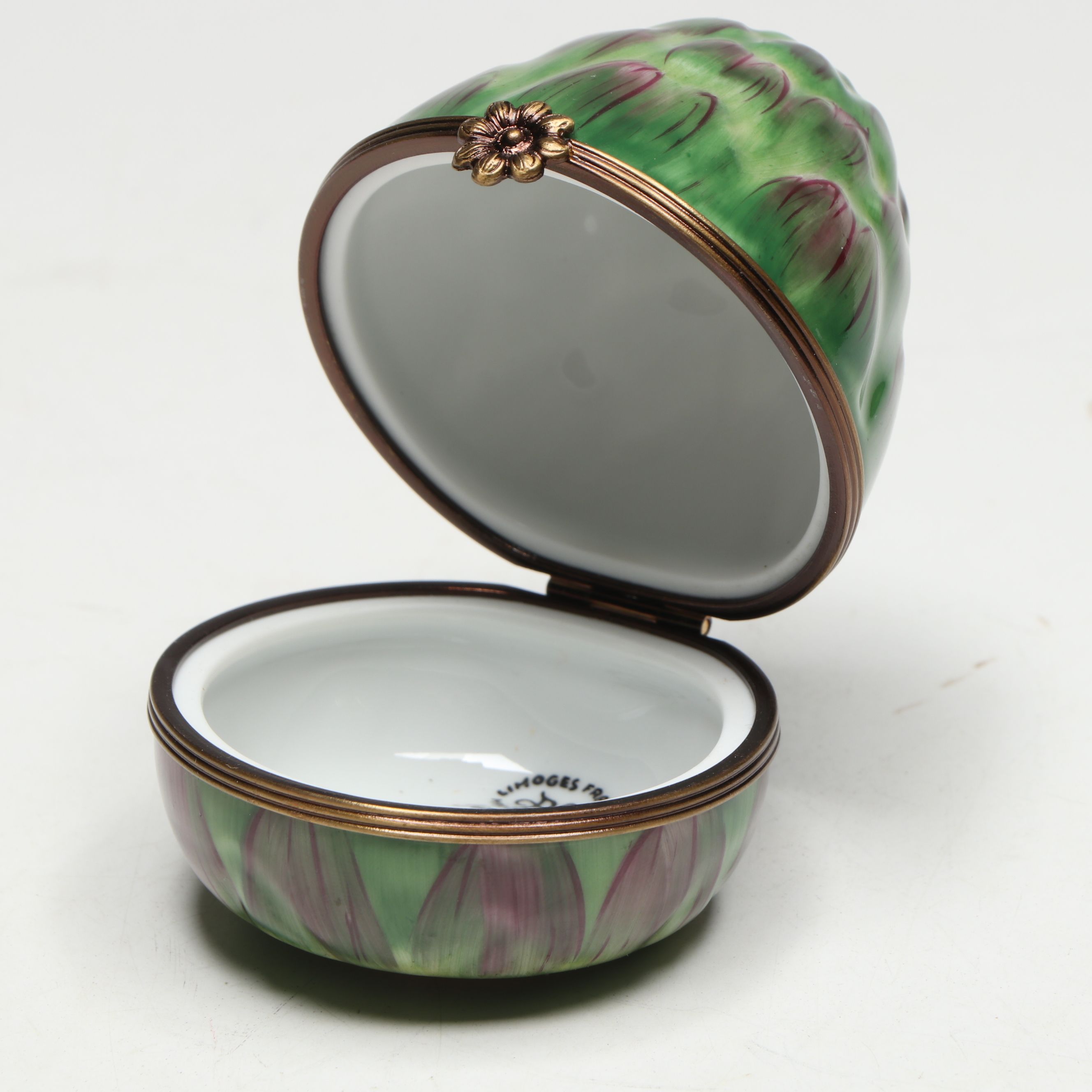 Parry Vieille Hand-Painted Porcelain Artichoke Limoges Box