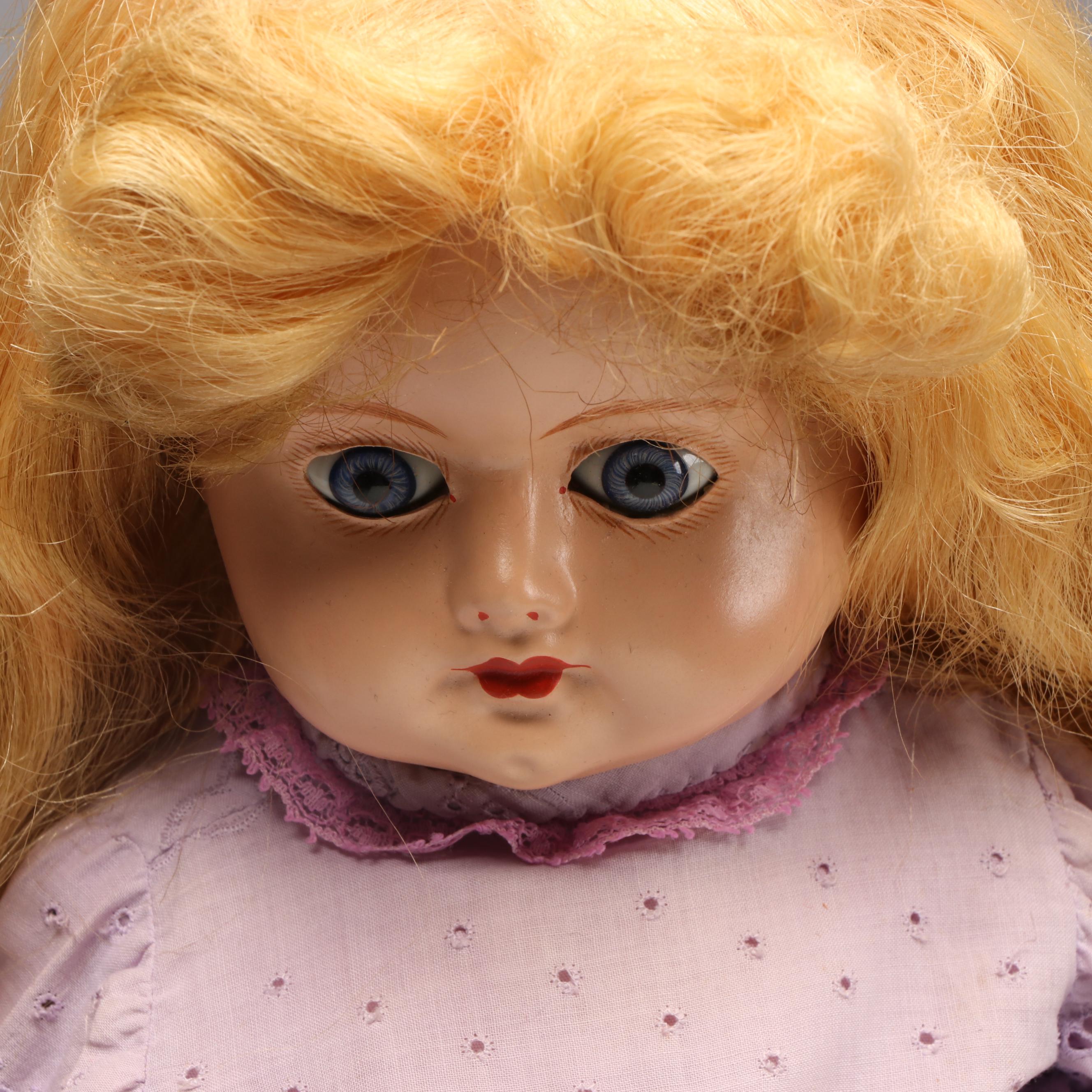 Papier-Mâché Pumpkin Head with Sawdust Body, Late 19th/ Early 20th Century