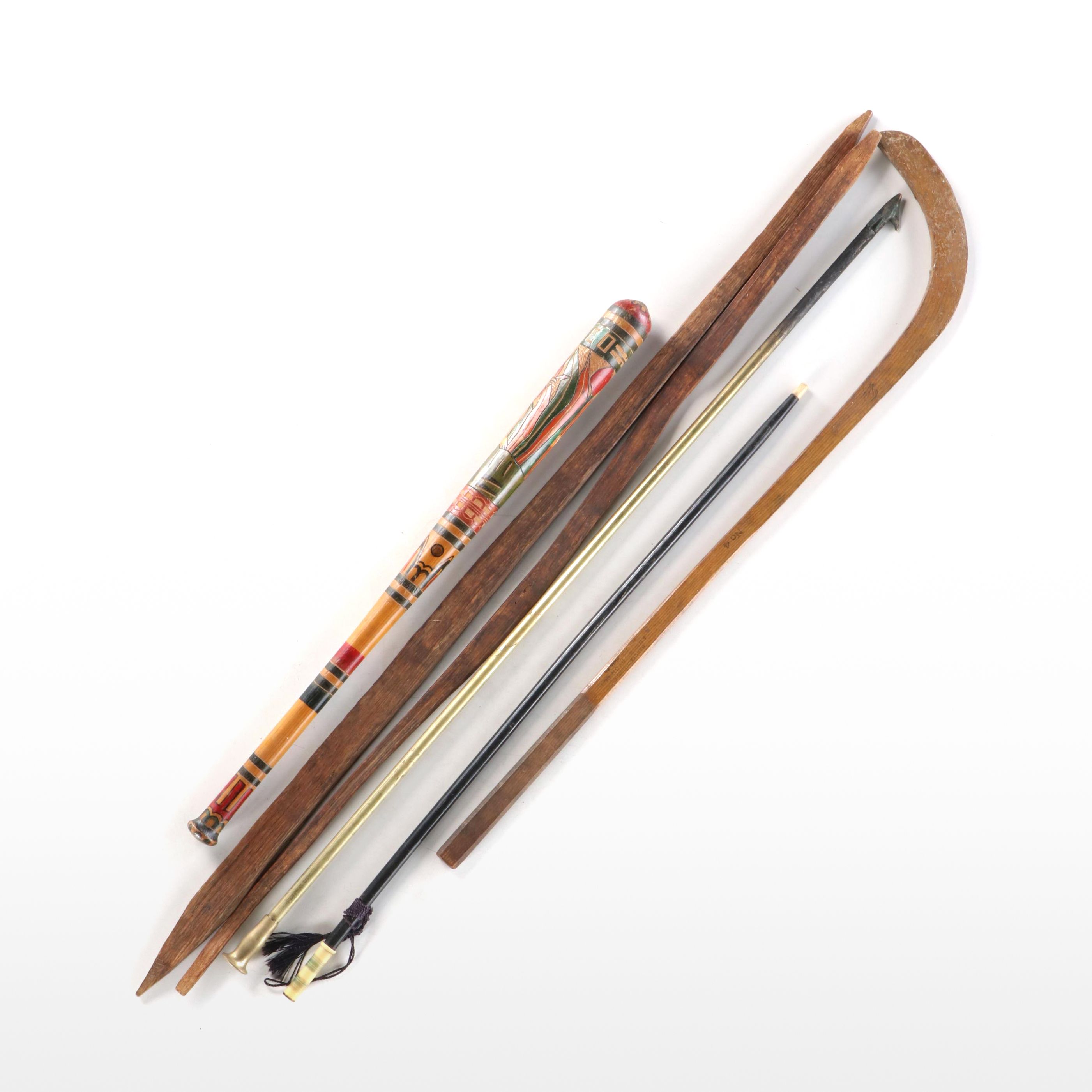 Edward K. Tryon Hockey Stick, Fireplace Poker, Swagger Stick, and More