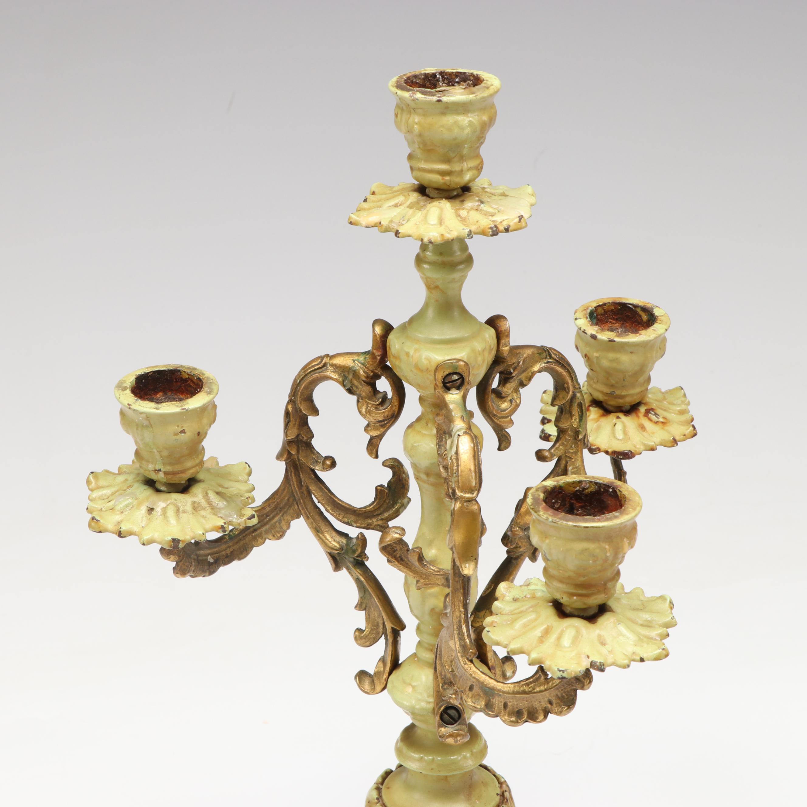 Provencal Style Cast Iron Candelabrum with Puss in Boots Sculpture, Other Décor