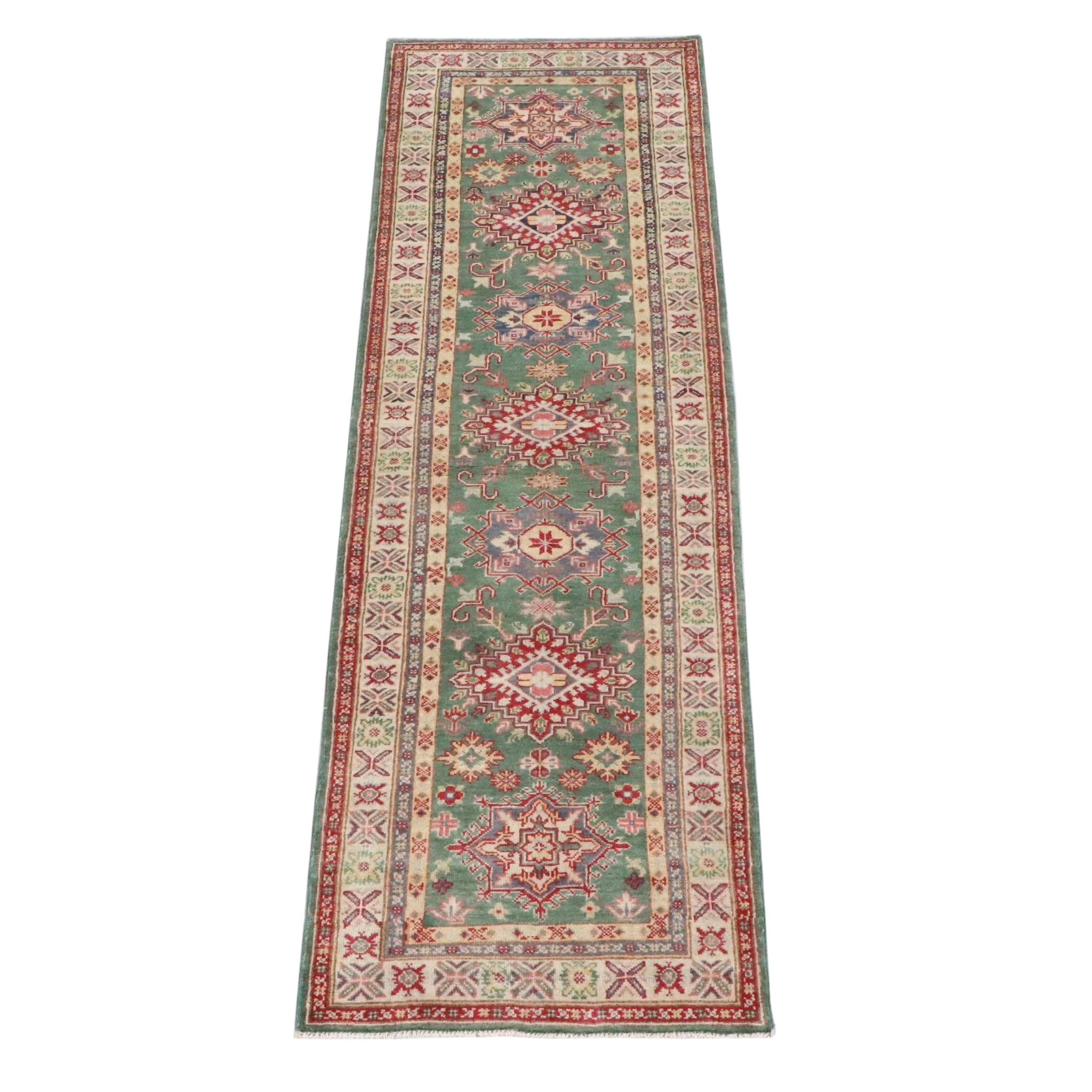 2'10 x 9'10 Hand-Knotted Afghan Kazak Carpet Runner