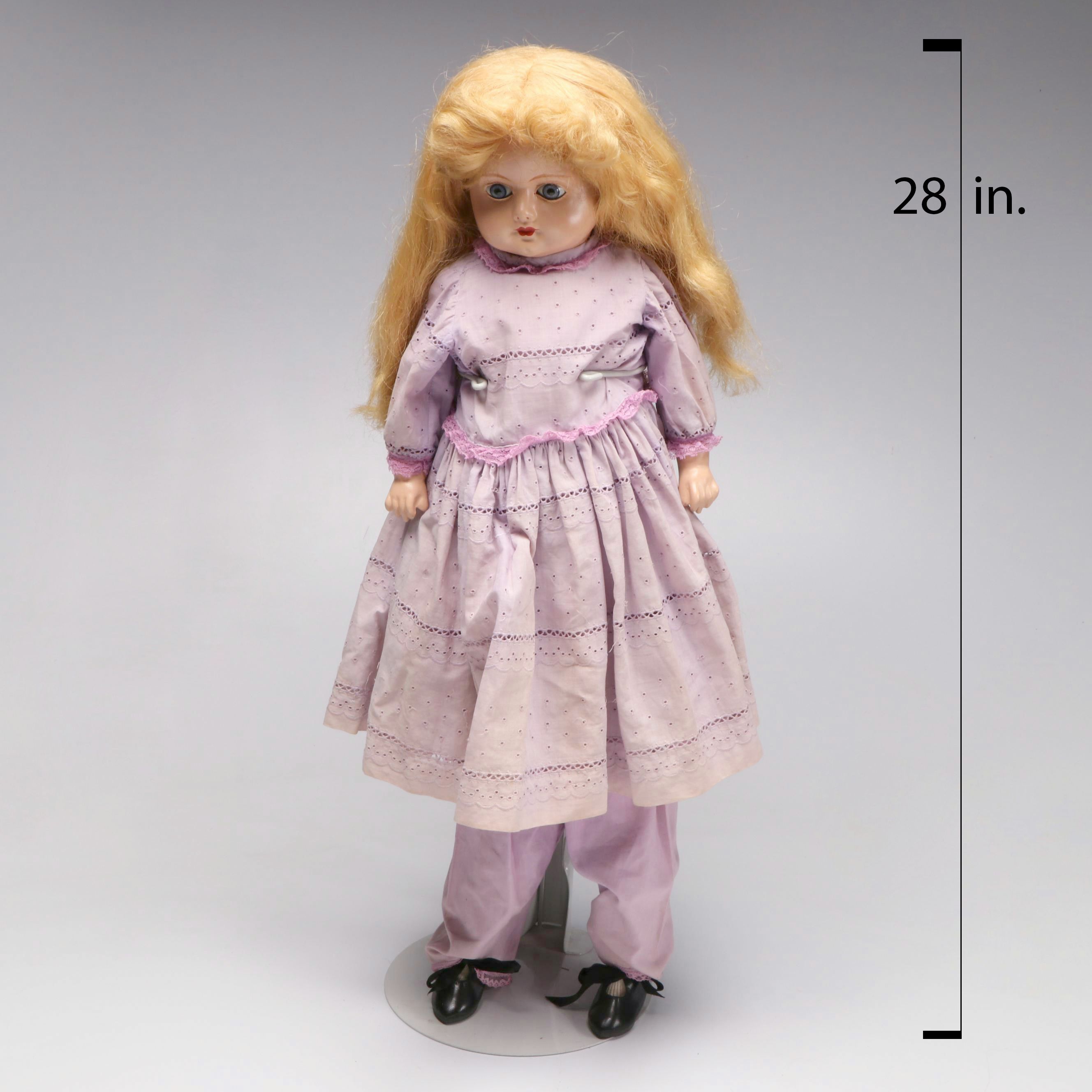 Papier-Mâché Pumpkin Head with Sawdust Body, Late 19th/ Early 20th Century