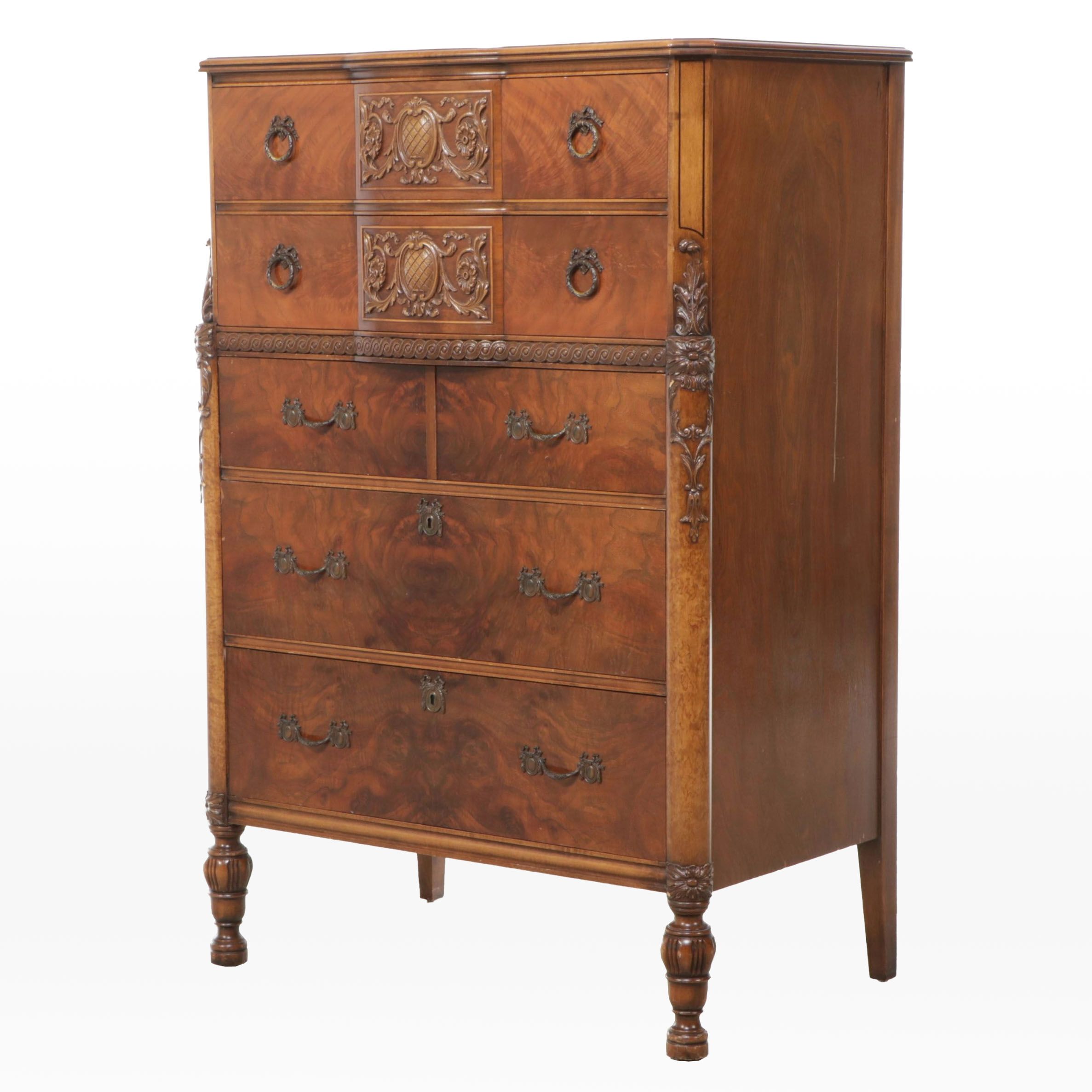 Romweber Industries Burl Wood Chest of Drawers