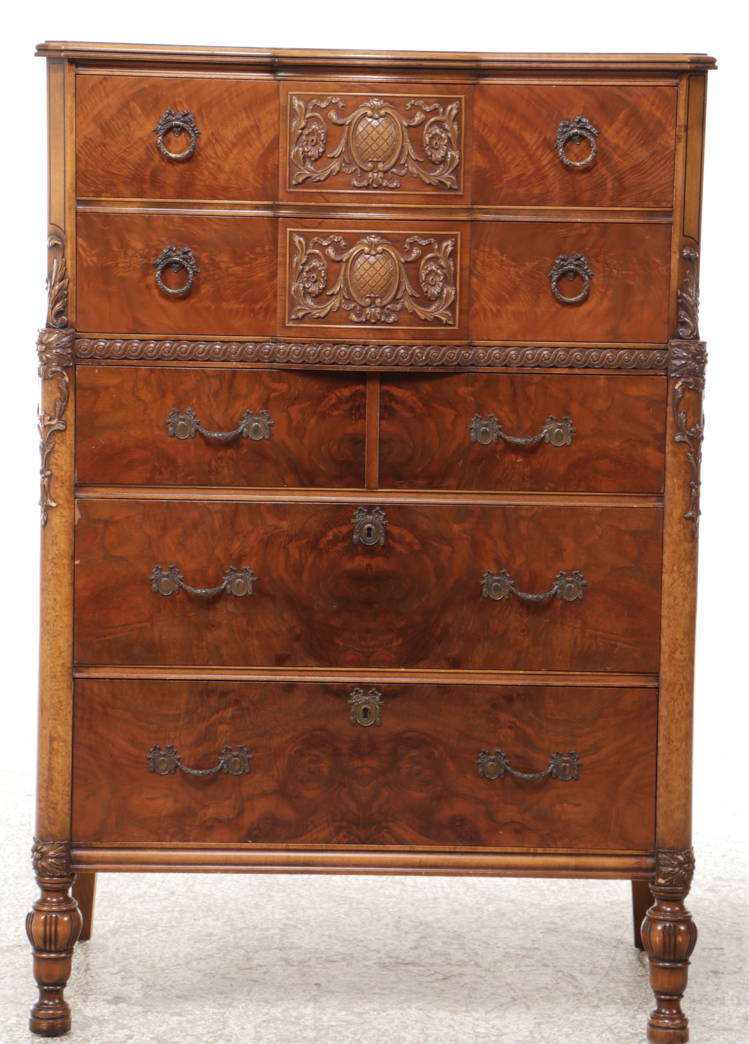 Romweber Industries Burl Wood Chest of Drawers