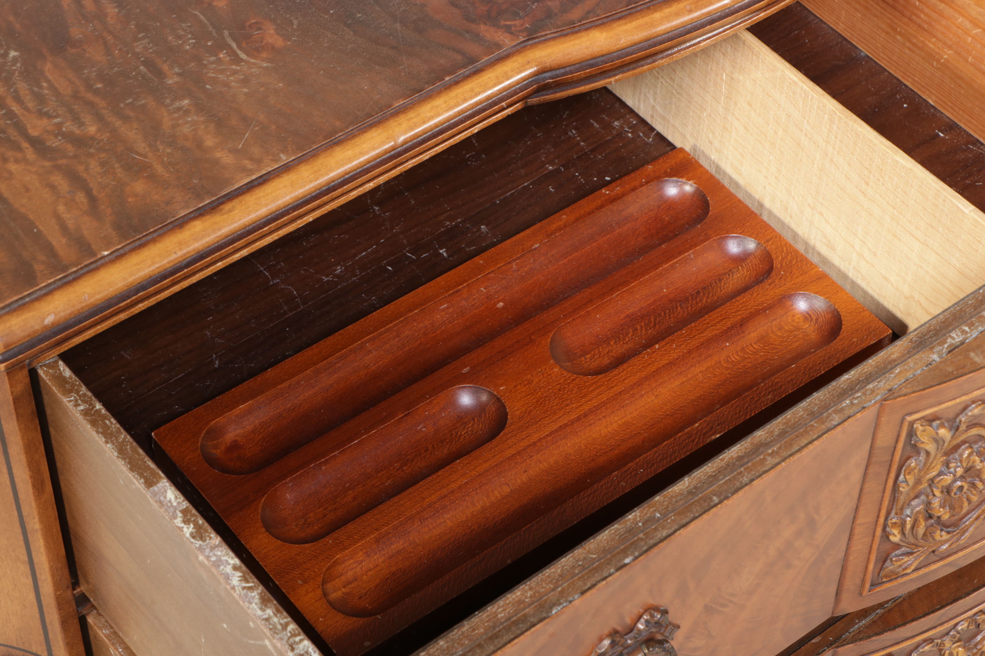 Romweber Industries Burl Wood Chest of Drawers